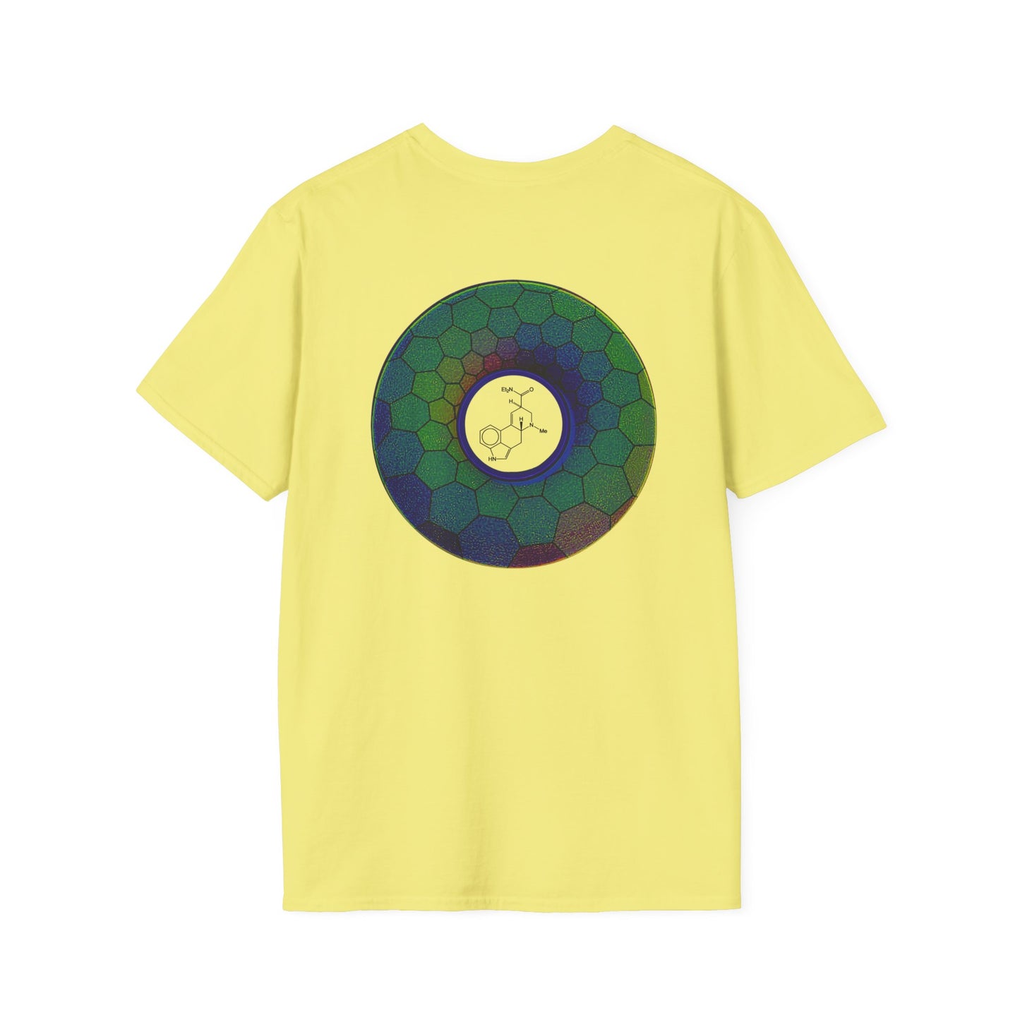 Classic Donut Tee - Unisex Soft-Style - "Dr. Albert Hofmann's Favorite Donut" - series 1.0  - variant 1 - green hexadonut