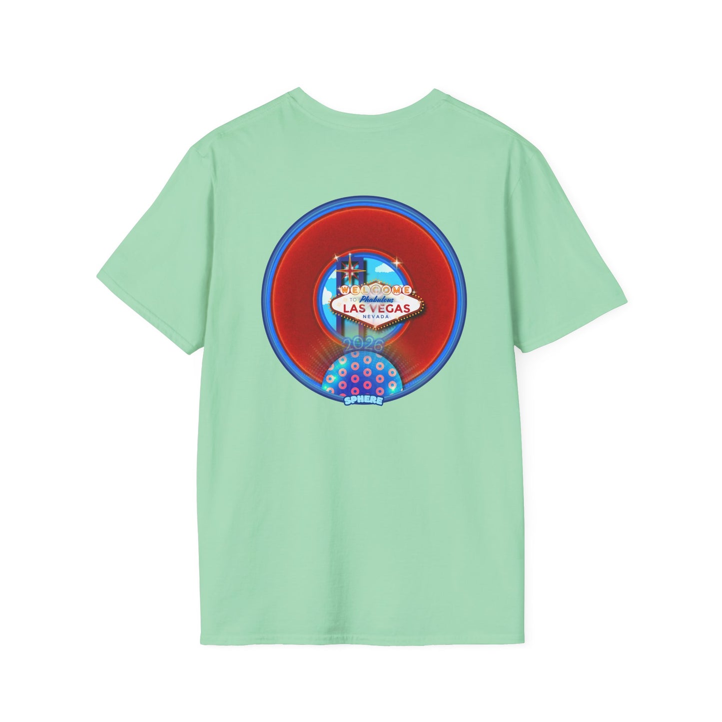 Classic Donut Tee - Unisex Soft-Style - "Viva Las Vegas Donut" - vivid red donut