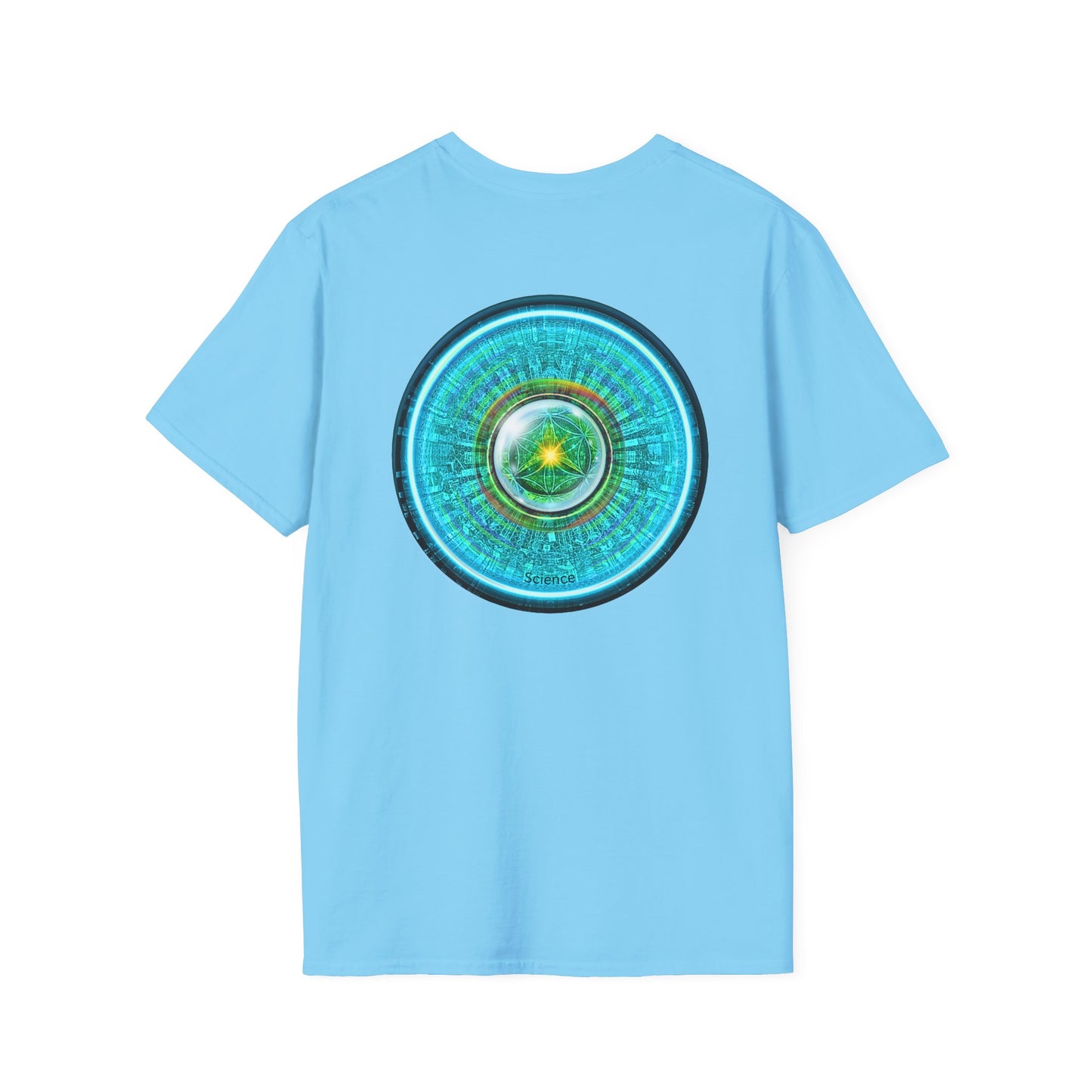 Classic Donut Tee - Unisex Soft-Style - "Donut of Life Tee" - vivid turquoise tube donut - variant 2