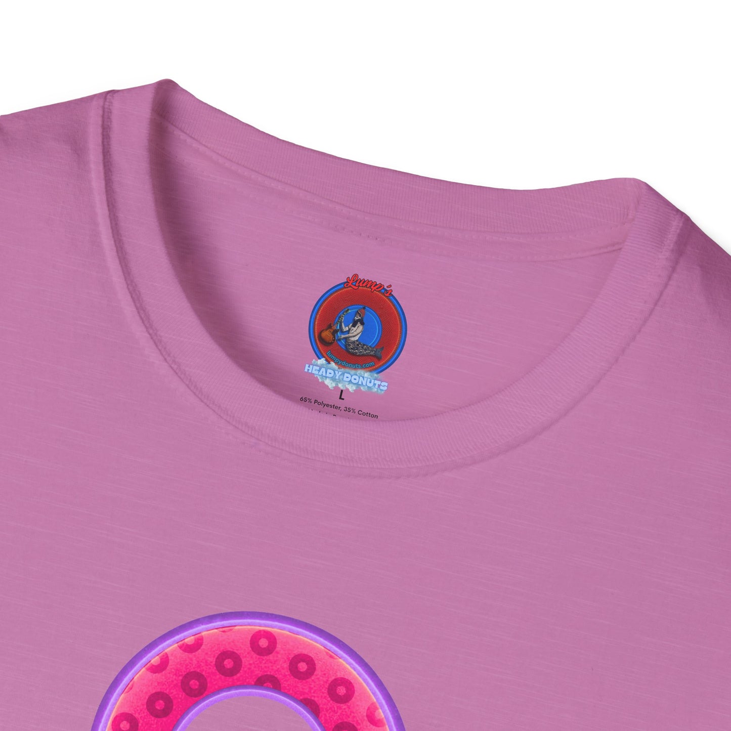 Plain Donuts/Unisex Soft-Style - "Plain Wide Mouthed Paradoxical Donuts" - magenta/light purple donuts