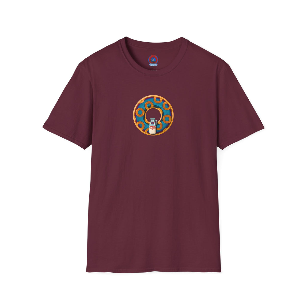 Classic Donut Tee - Unisex Soft-Style - "Wooked Cream - YEMSG Donut " -blue/orange rustic paradox donut - variant 4
