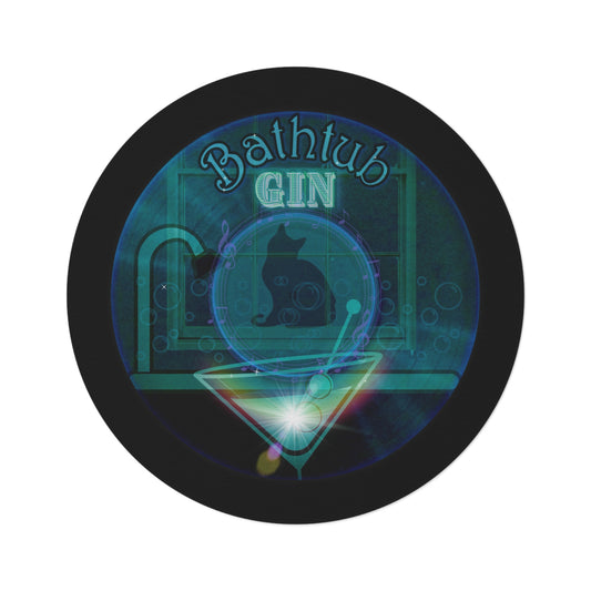 Round Room - 5 ft x 5 ft Lumpy Donut Rug - "Wendy's Preferred Donut Rug" - vivid dark teal/blue tube donut w/black background