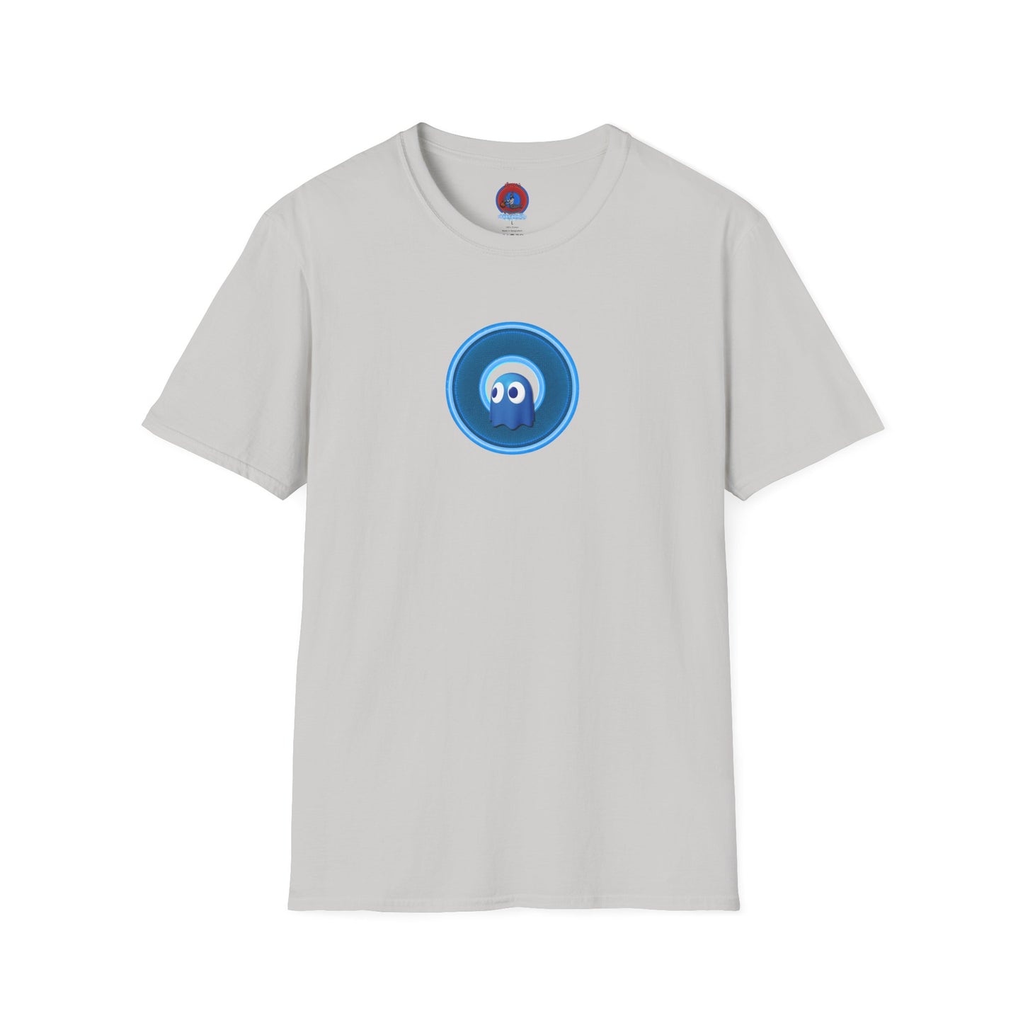 Classic Donut Tee - Unisex Soft-Style - "The Story of the Donut - a Ghostly Good Time" - variant 2 - blue/light blue rustic donut