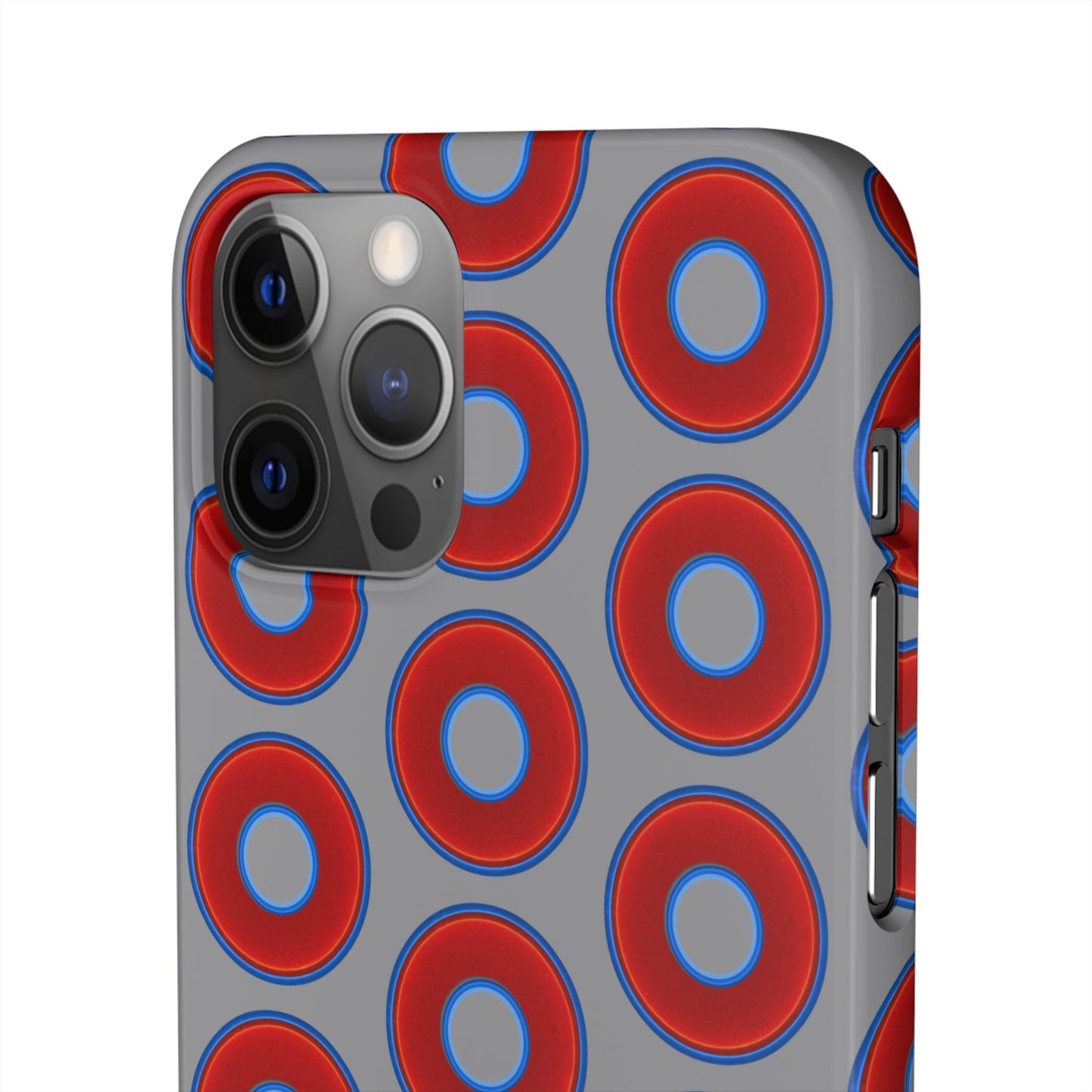 Donut Snap Case - red vivid donut print w/gray background
