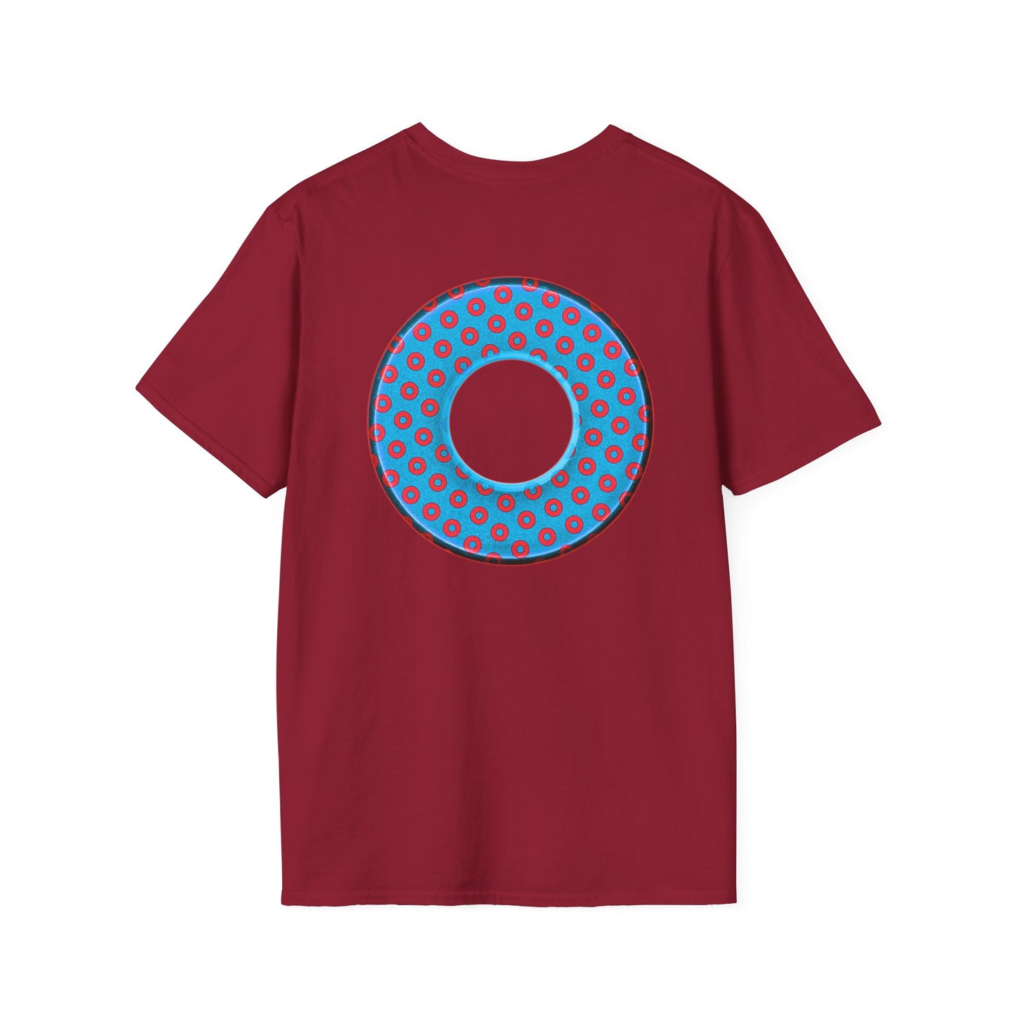 Plain Donuts/Unisex Soft-Style - "Plain Electric Paradoxical Donuts" - light blue/red donuts