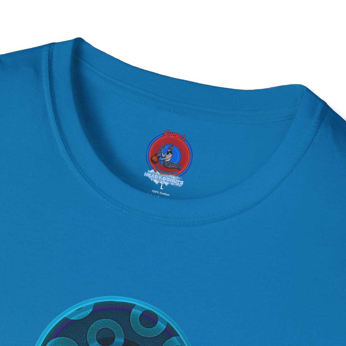 Classic Donut Tee - Unisex Soft-Style - "Wooked Cream - YEMSG Donut " - blue/teal rustic paradox donut - variant 7