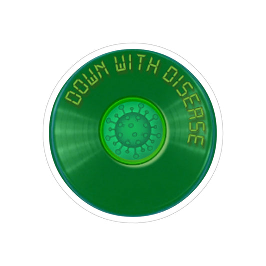Donut Bumper/Outdoor Sticker - "Down with this Donut Bumper Sticker" - green donut - [Die-Cut] 6"x 6"