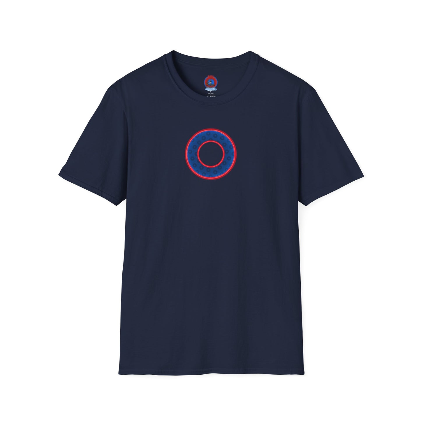 Plain Donuts/Unisex Soft-Style - "Plain Wide Mouthed Paradoxical Donuts" - dark blue/red donuts