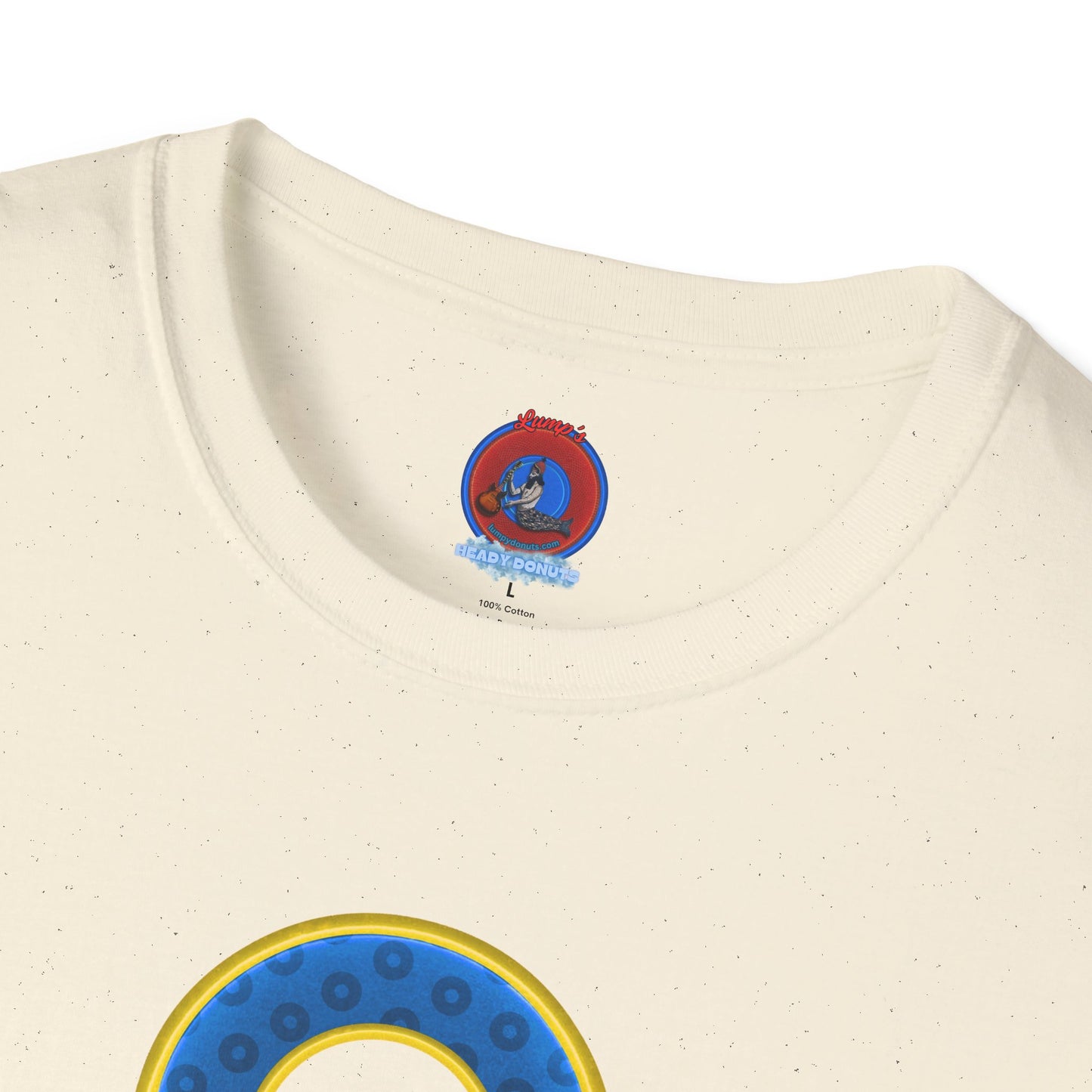 Plain Donuts/Unisex Soft-Style - "Plain Wide Mouthed Paradoxical Donuts" - blue/yellow donuts