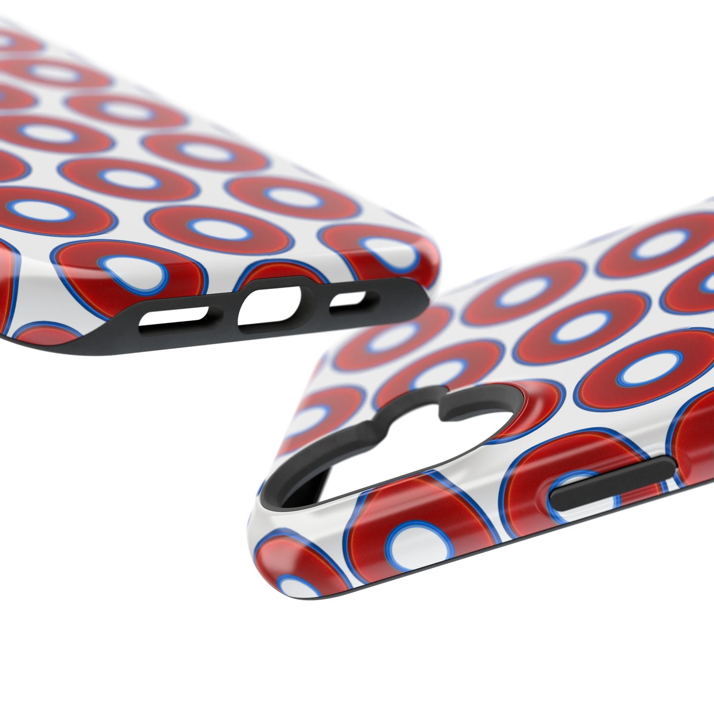 Magnetic Tough Donut Case - red vivid donut print w/white background