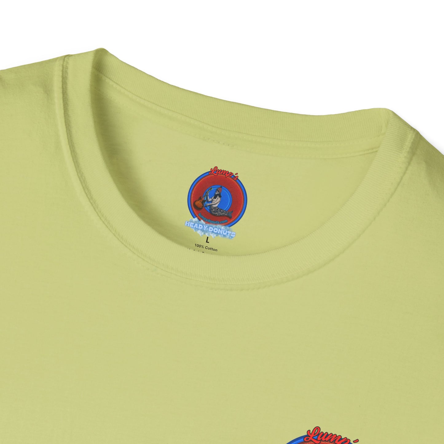 Classic Donut Tee - Unisex Soft-Style - "Lump's Heady Donuts Logo" - series 1.0  - red donut