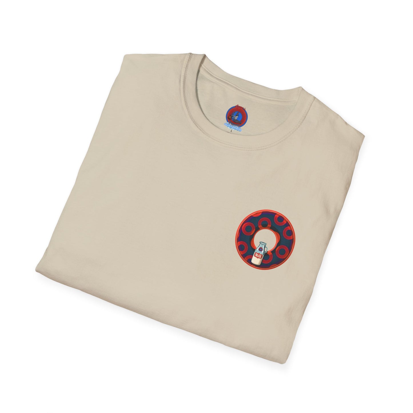 Classic Donut Tee - Unisex Soft-Style - "Wooked Cream - YEMSG Donut " -purple/red rustic paradox donut - variant 3