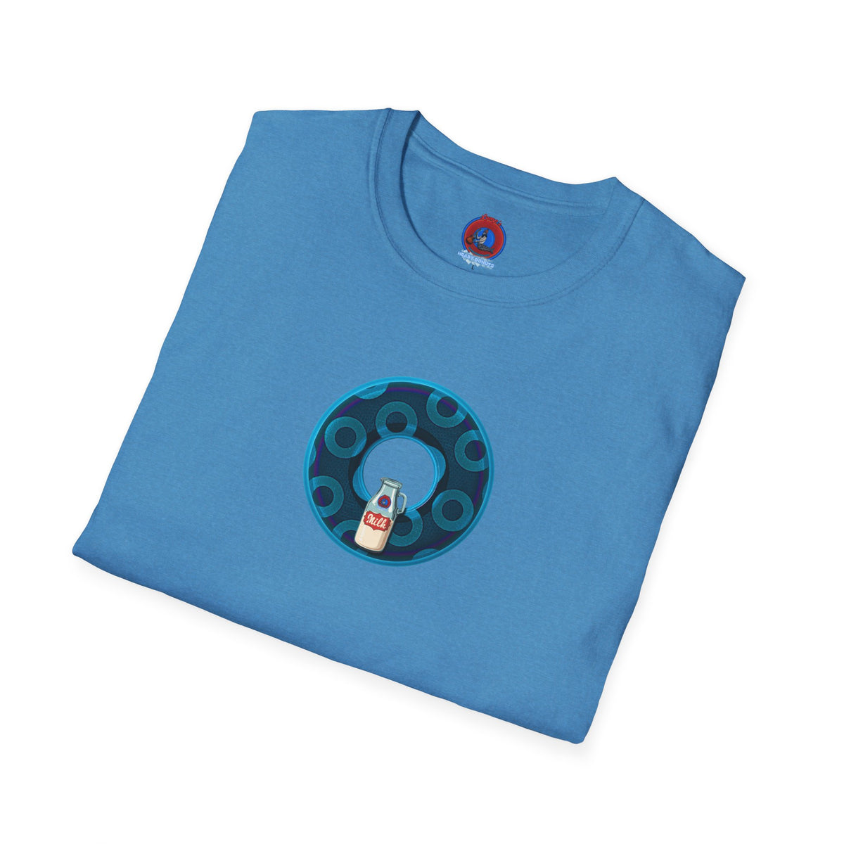 Classic Donut Tee - Unisex Soft-Style - "Wooked Cream - YEMSG Donut " - blue/teal rustic paradox donut - variant 7