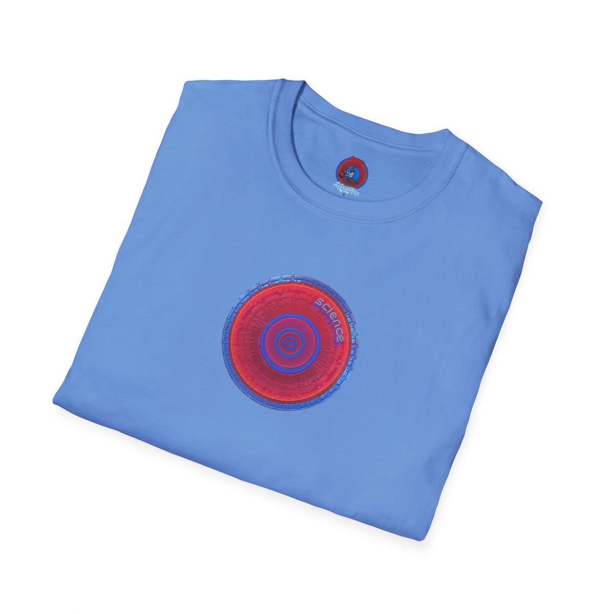 Classic Donut Tee - Unisex Soft-Style - "Tube Donuts" - series 1.0 - red donut/lighter blue bordering