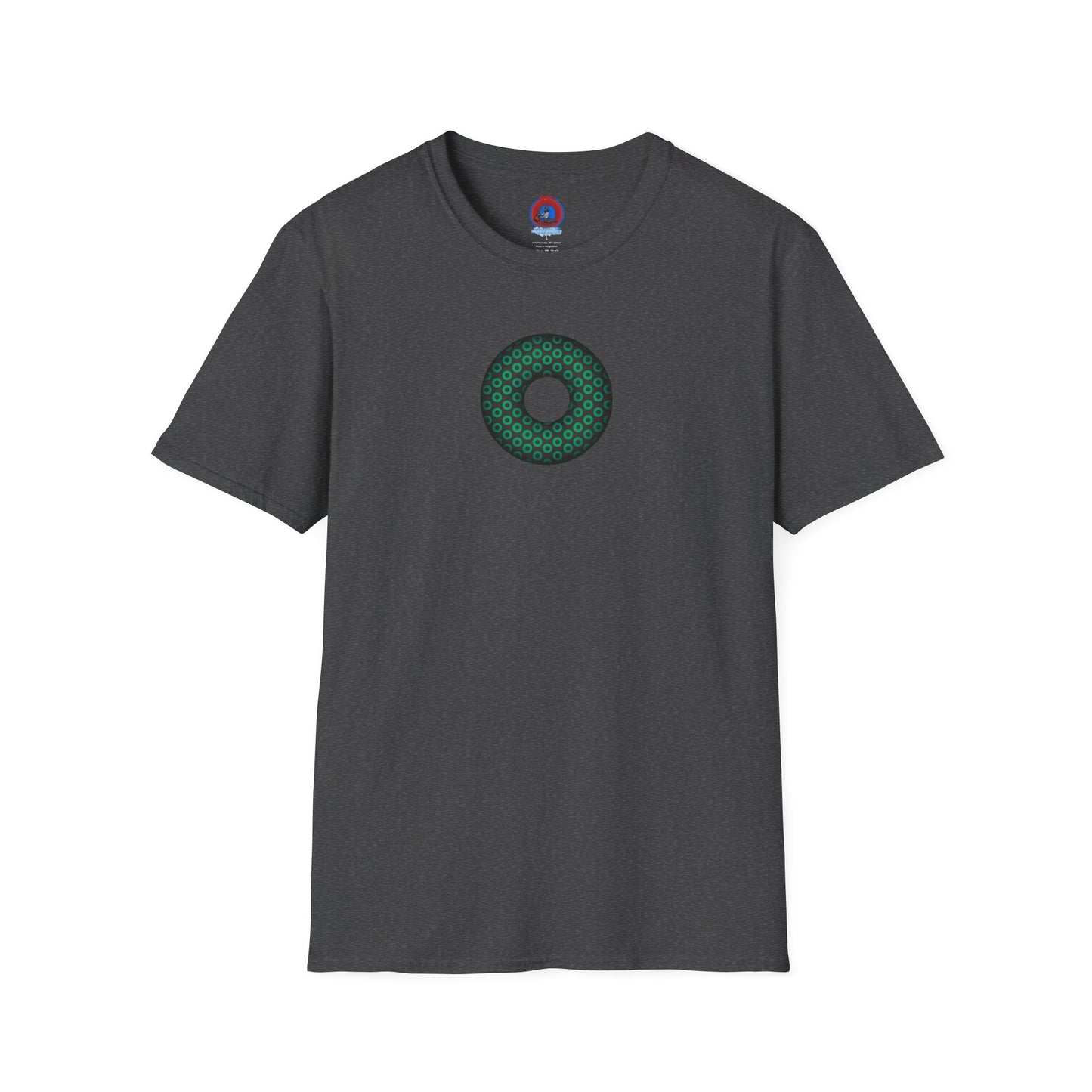 Plain Donuts/Unisex Soft-Style - "Plain Paradoxical Grided Donuts" - green/dark gray donuts