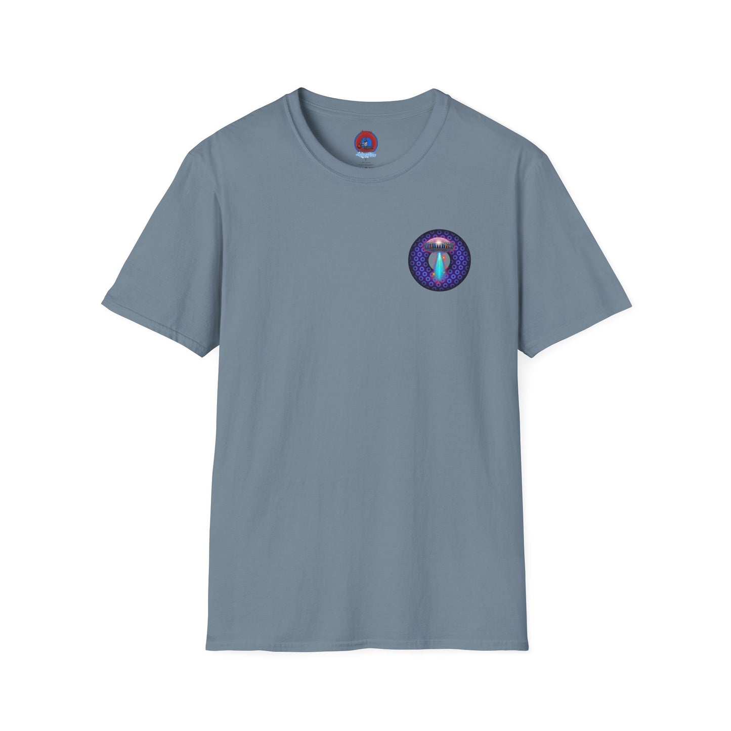 Classic Donut Tee - Unisex Soft-Style - "Donuts now Served on the Mothership" - series 1.0  - variant 5  - purple/violet paradoxical donut