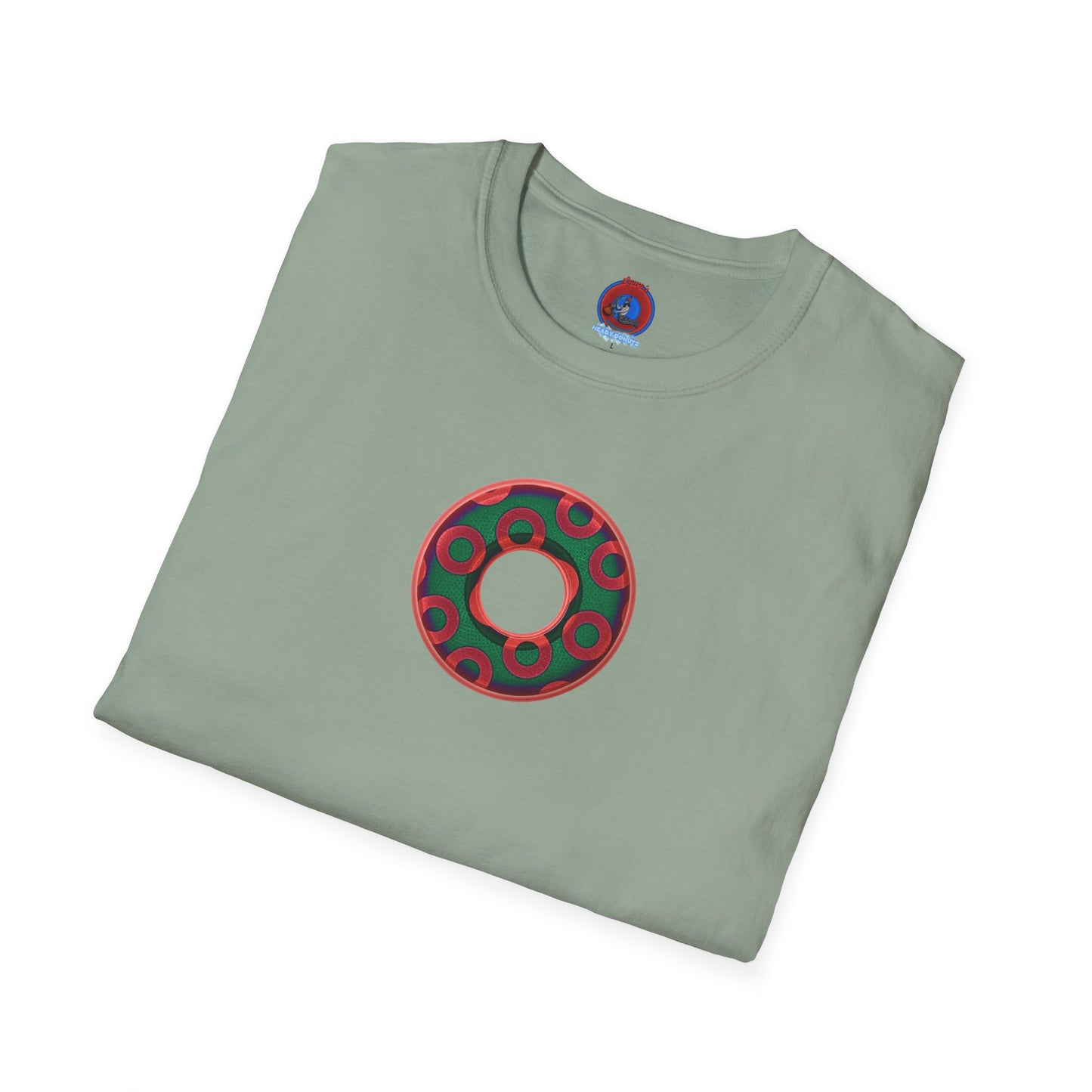 Plain Donuts/Unisex Soft-Style - "Plain Rustic Paradoxical Donuts" - green/red donuts
