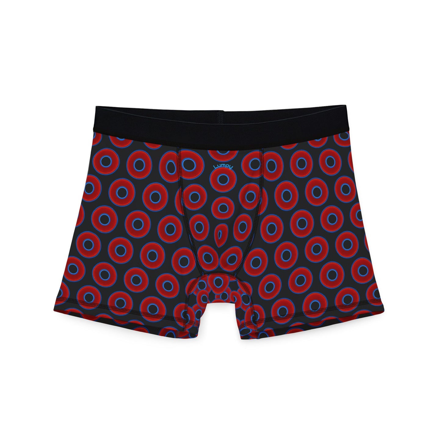 Men's Donut Boxers - red vivid donuts w/black background