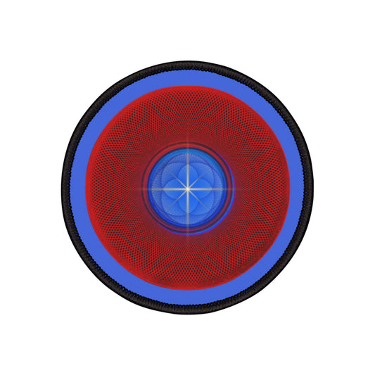 Iron-On Donut Patch - "Flower of Life Donut" - red phatty donut