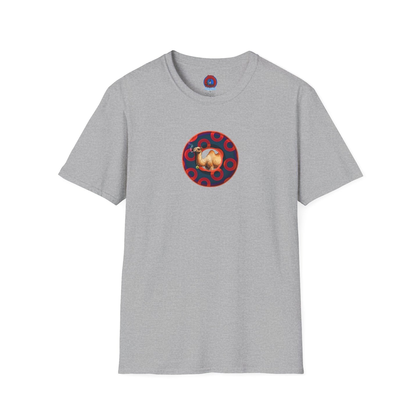 Classic Donut Tee - Unisex Soft-Style - "Joe Camel's Super Cool Donut" - rustic paradox donut - dark navy/red donuts