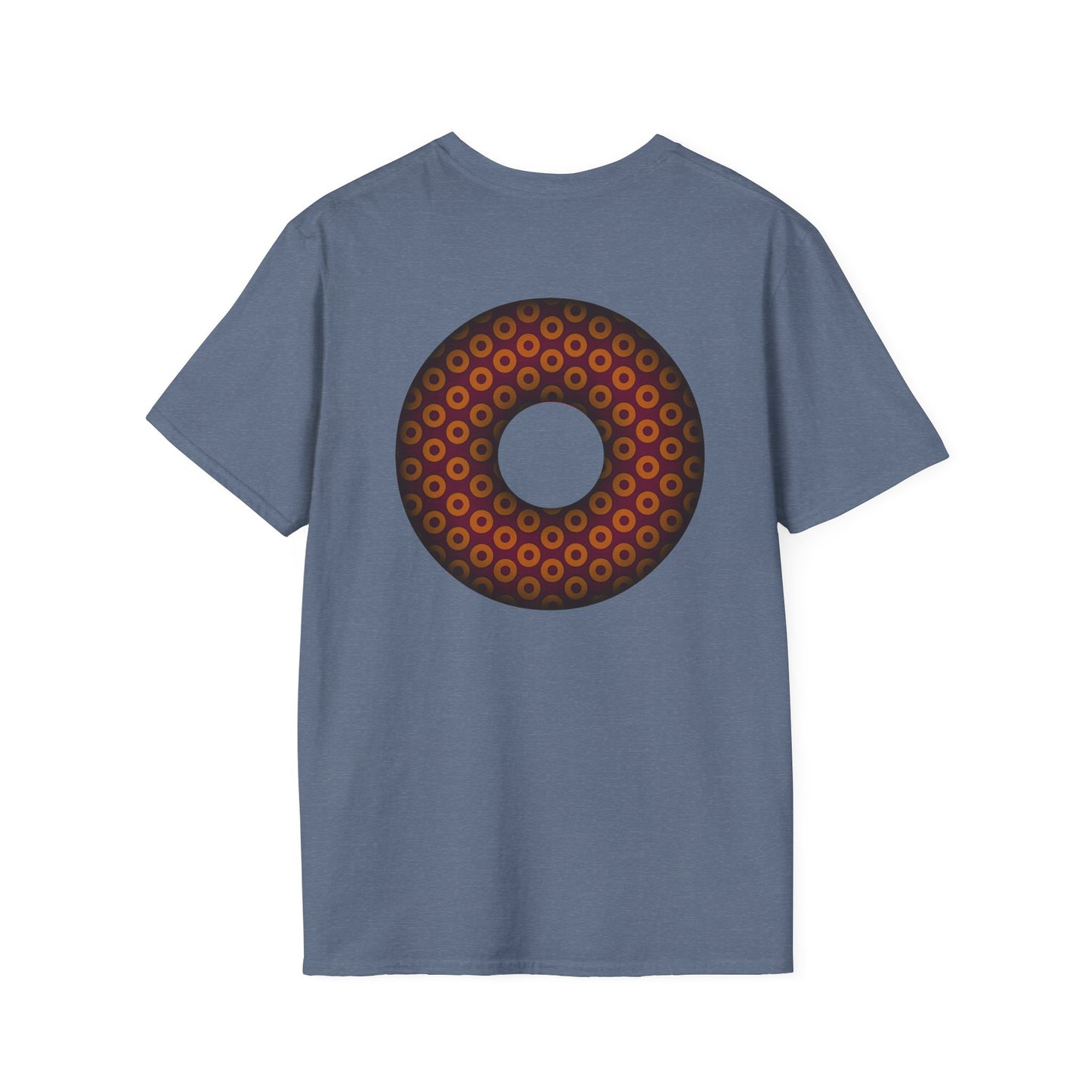 Plain Donuts/Unisex Soft-Style - "Plain Paradoxical Grided Donuts" - orange/burgundy donuts