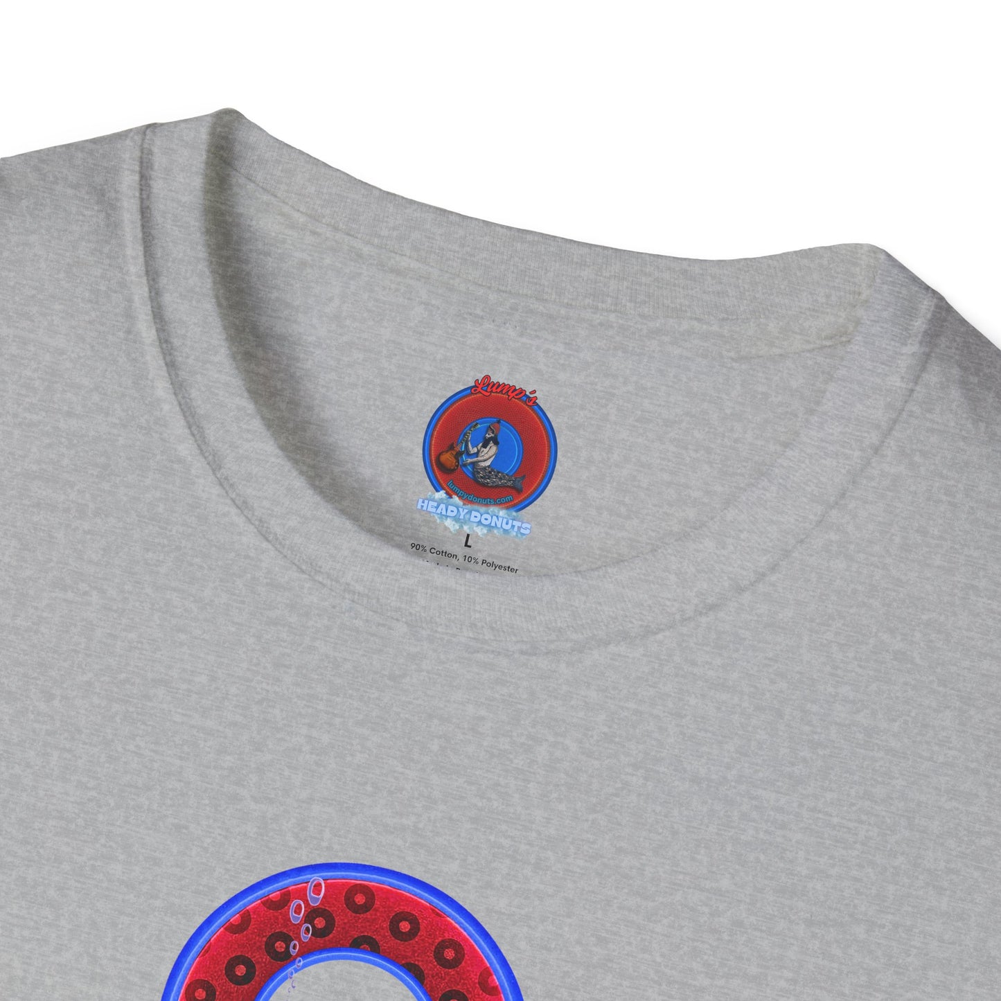 Coffee Traders Tee - Unisex Soft-Style - "Cat's Meow " - paradoxical donuts - variant 1 - cats front/logo back