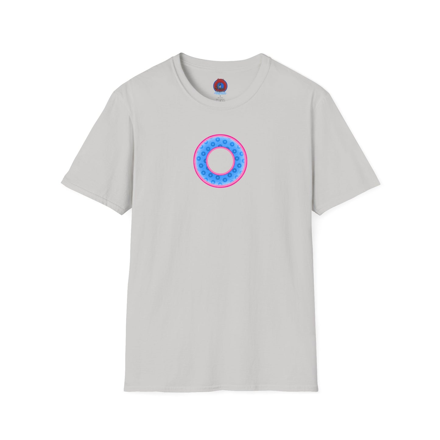 Plain Donuts/Unisex Soft-Style - "Plain Wide Mouthed Paradoxical Donuts" - light blue/pink donuts