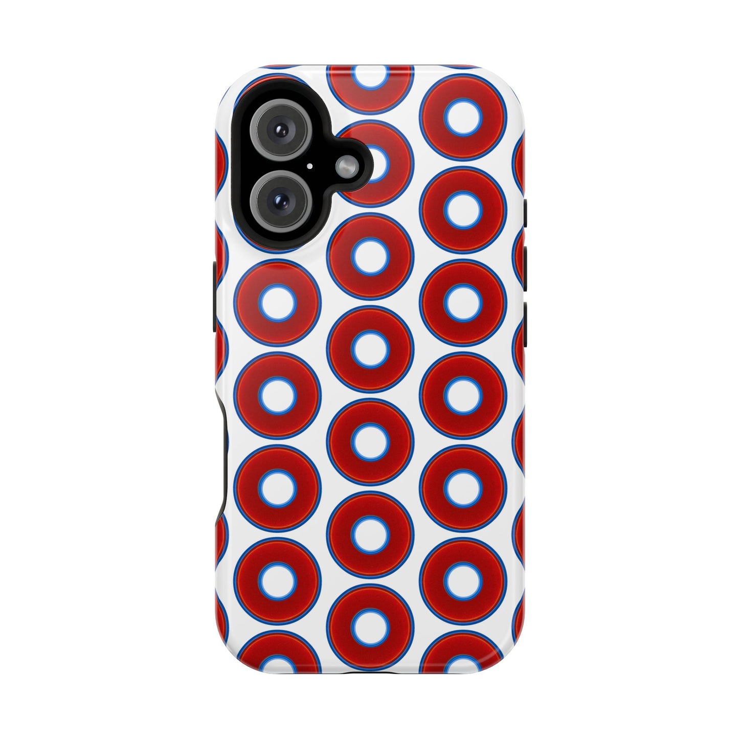 Magnetic Tough Donut Case - red vivid donut print w/white background