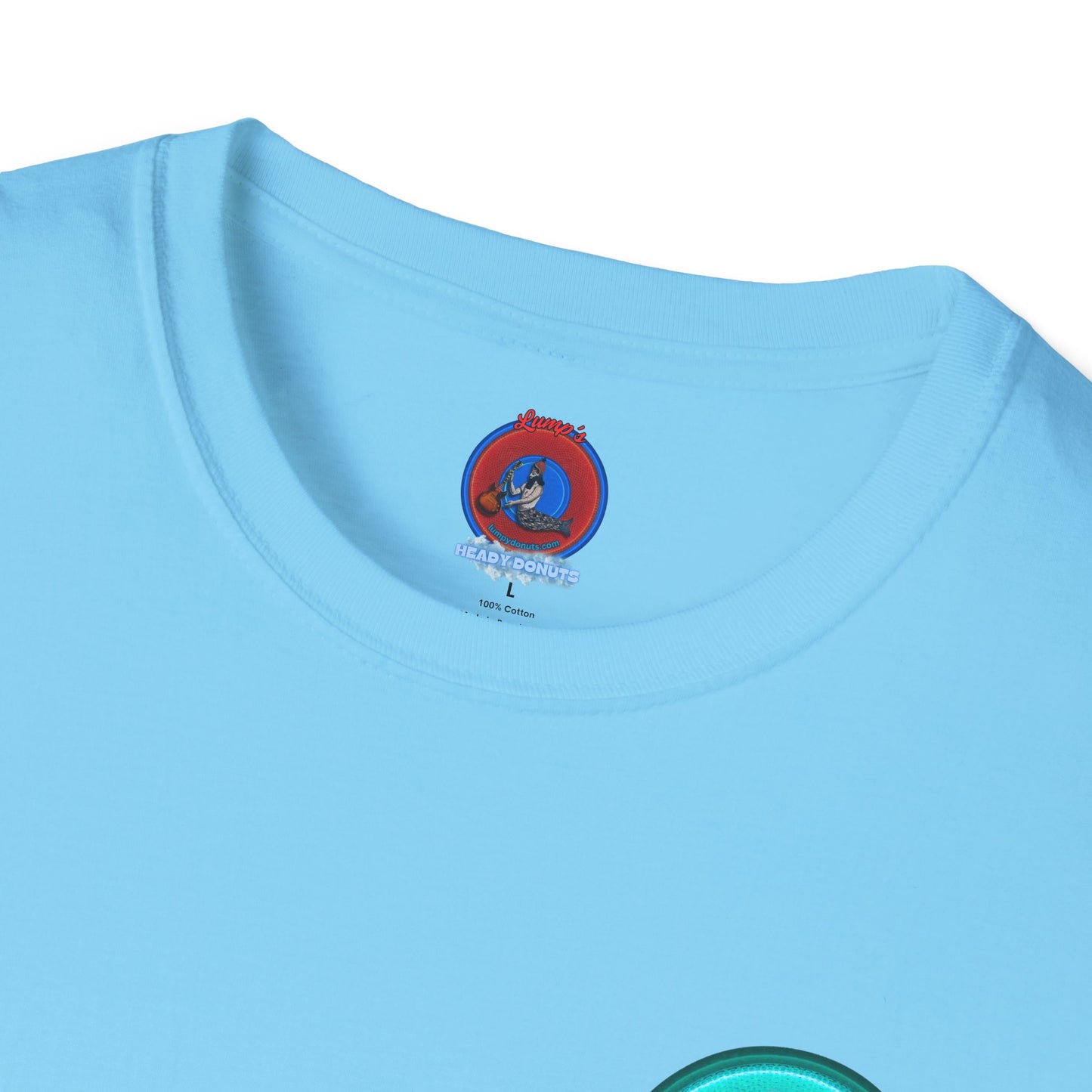 Classic Donut Tee - Unisex Soft-Style - "Got Rhombus?" - series 1.0  - variant 1 - turquoise/teal donut