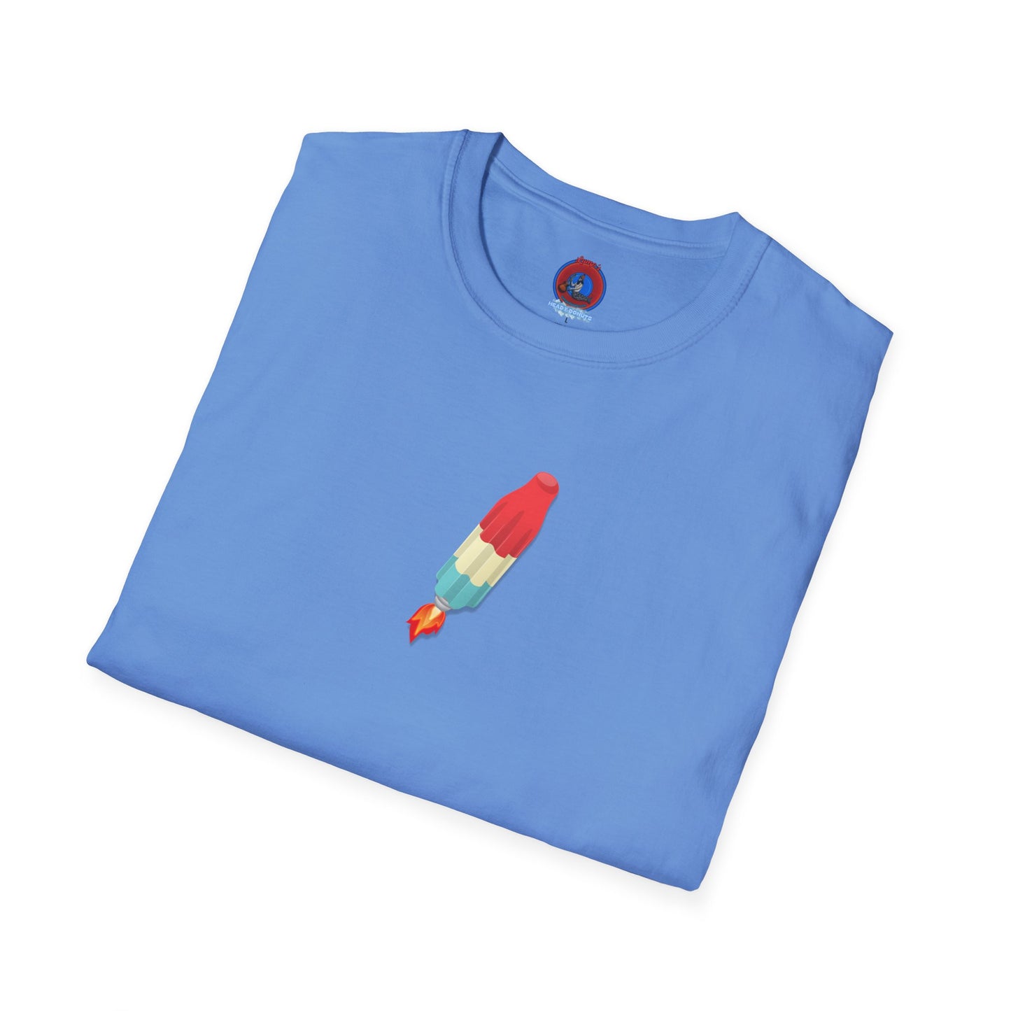 Classic Donut Tee - Unisex Soft-Style - "Blow this Popsicle Stand" - red/blue/cream - bomb pop