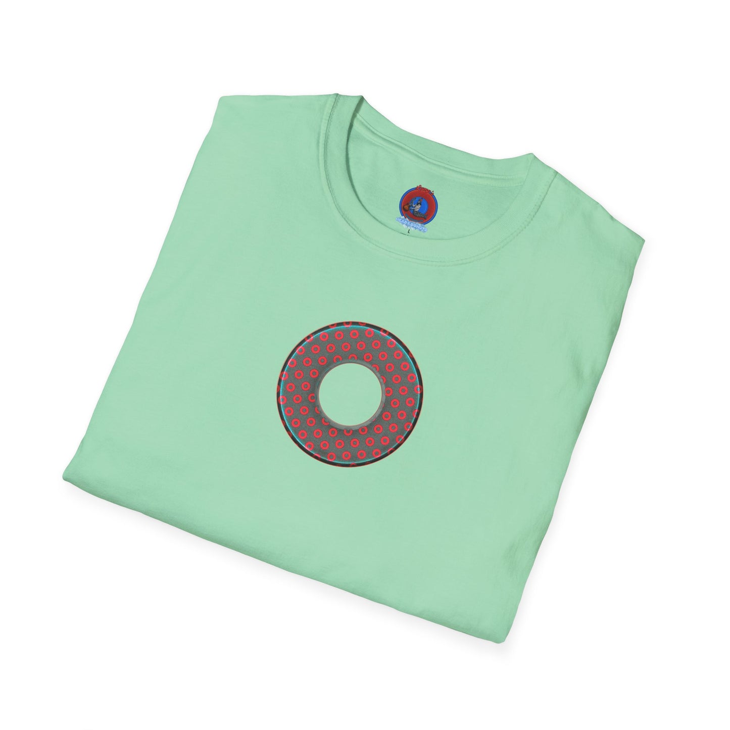 Plain Donuts/Unisex Soft-Style - "Plain Electric Paradoxical Donuts" - dark teal/red donuts