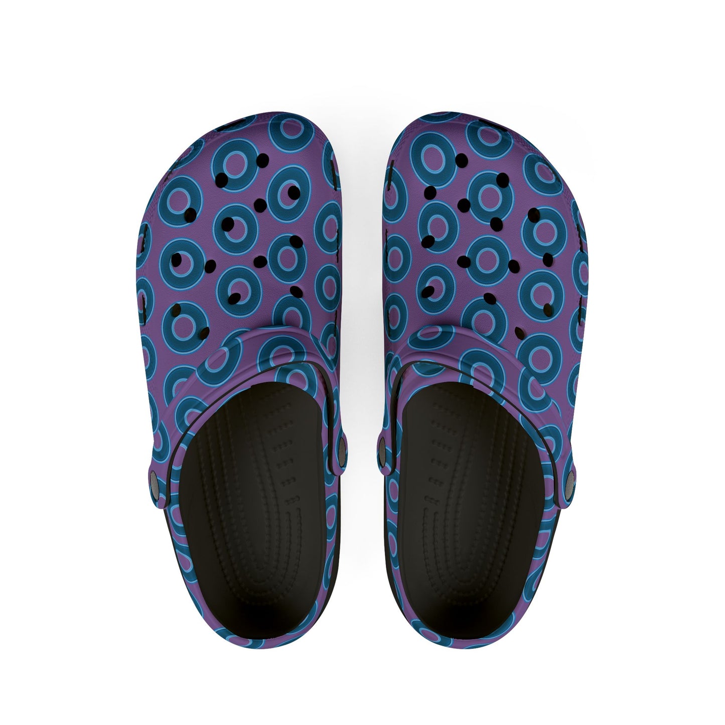 Spatchcocks - donut slip-on shoes - blue rustic donuts w/light purple background [unisex]