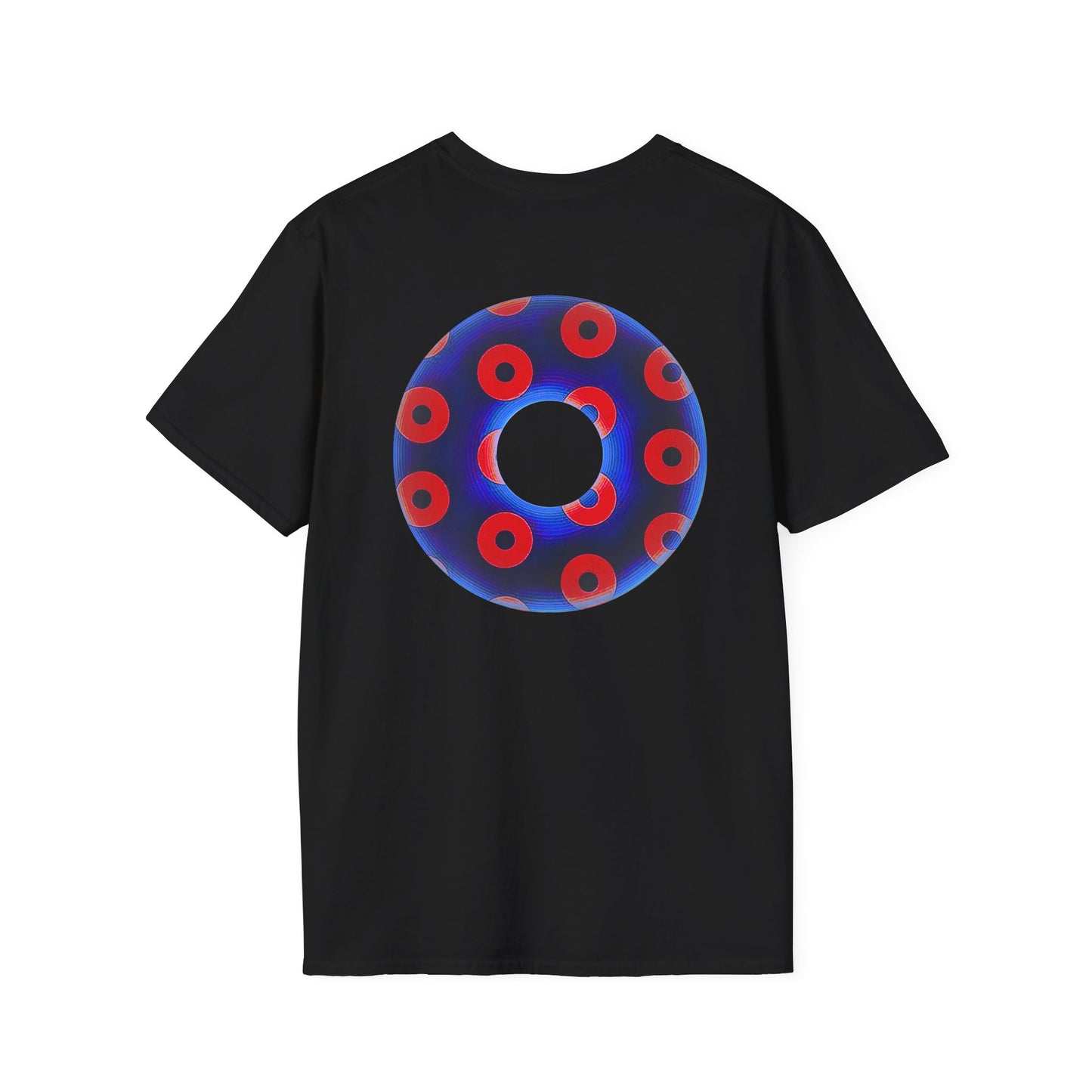 Plain Donuts/Unisex Soft-Style - "Plain Blimpy Paradoxical Donuts" - vivid royal blue/red donuts