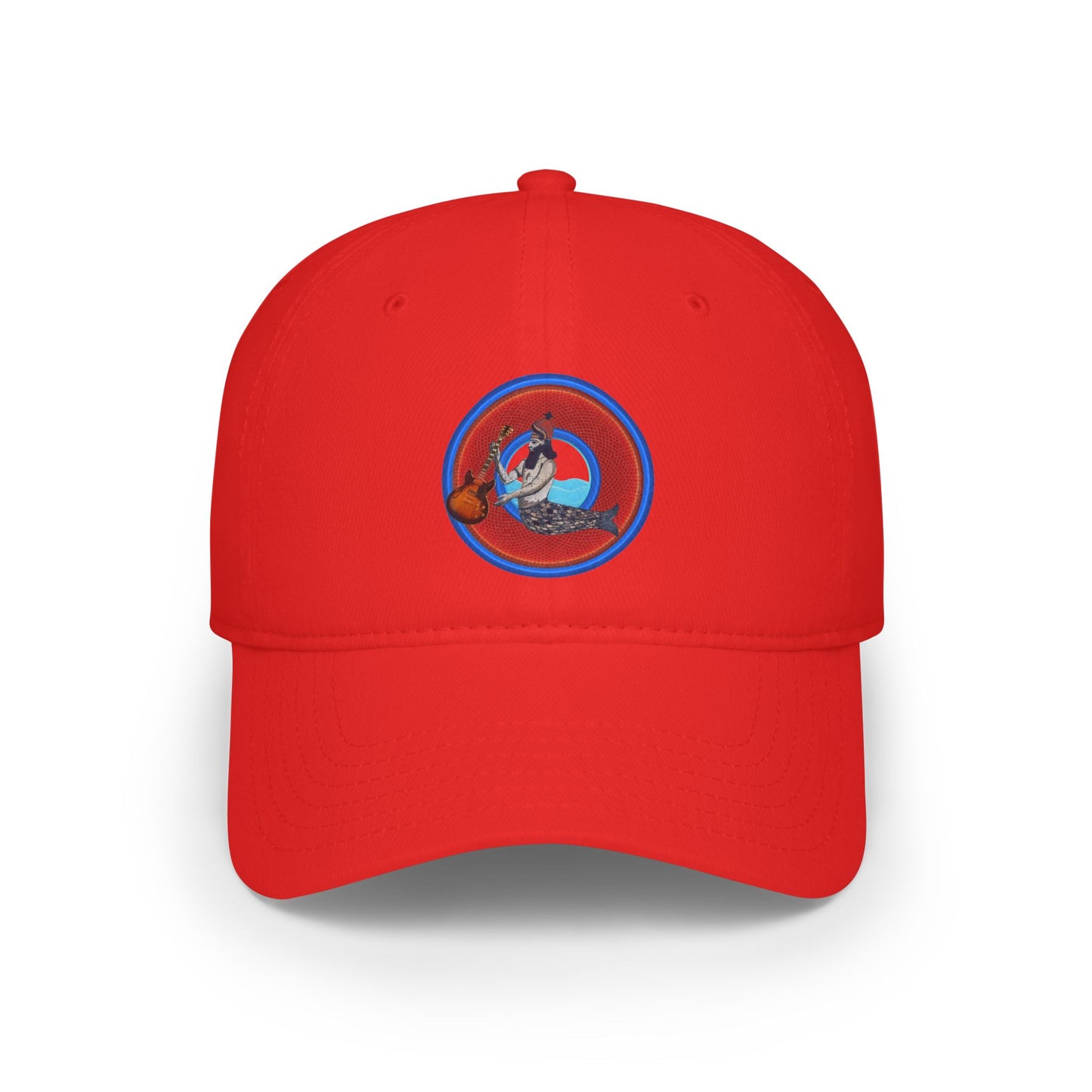 Lumpy Donut Baseball Cap - "Doggone Dagon Donut Cap" - variant 2 - rustic red donut w/