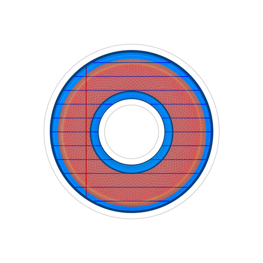 Donut Bumper/Outdoor Sticker - "That's 1 Tasty Donut" - series 1.0 - variant 3 - red donut w/hole - [Die-Cut] 6"x 6"