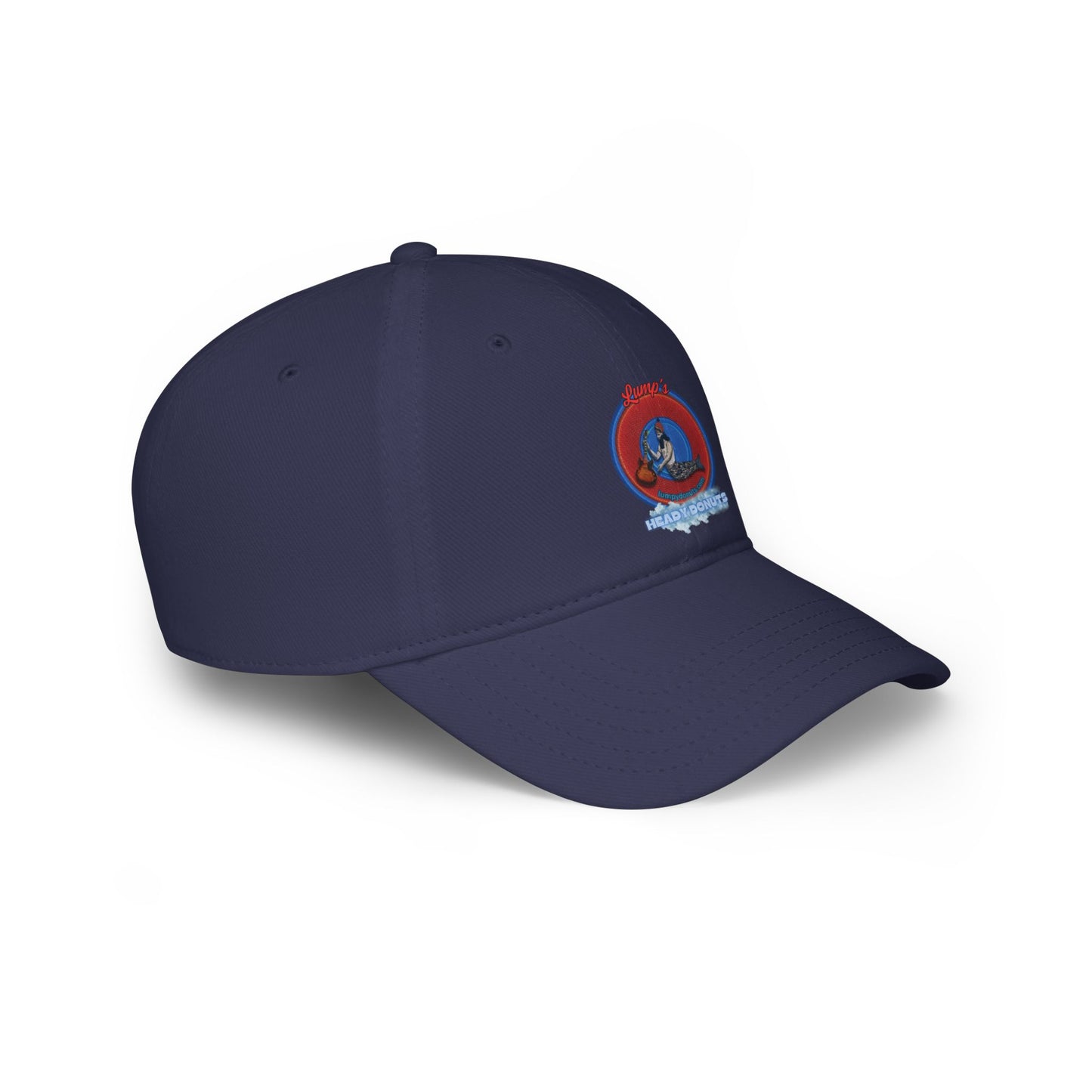 Lumpy Donut Baseball Cap - "Lump's Logo Donut Cap" - vivid red donut w/