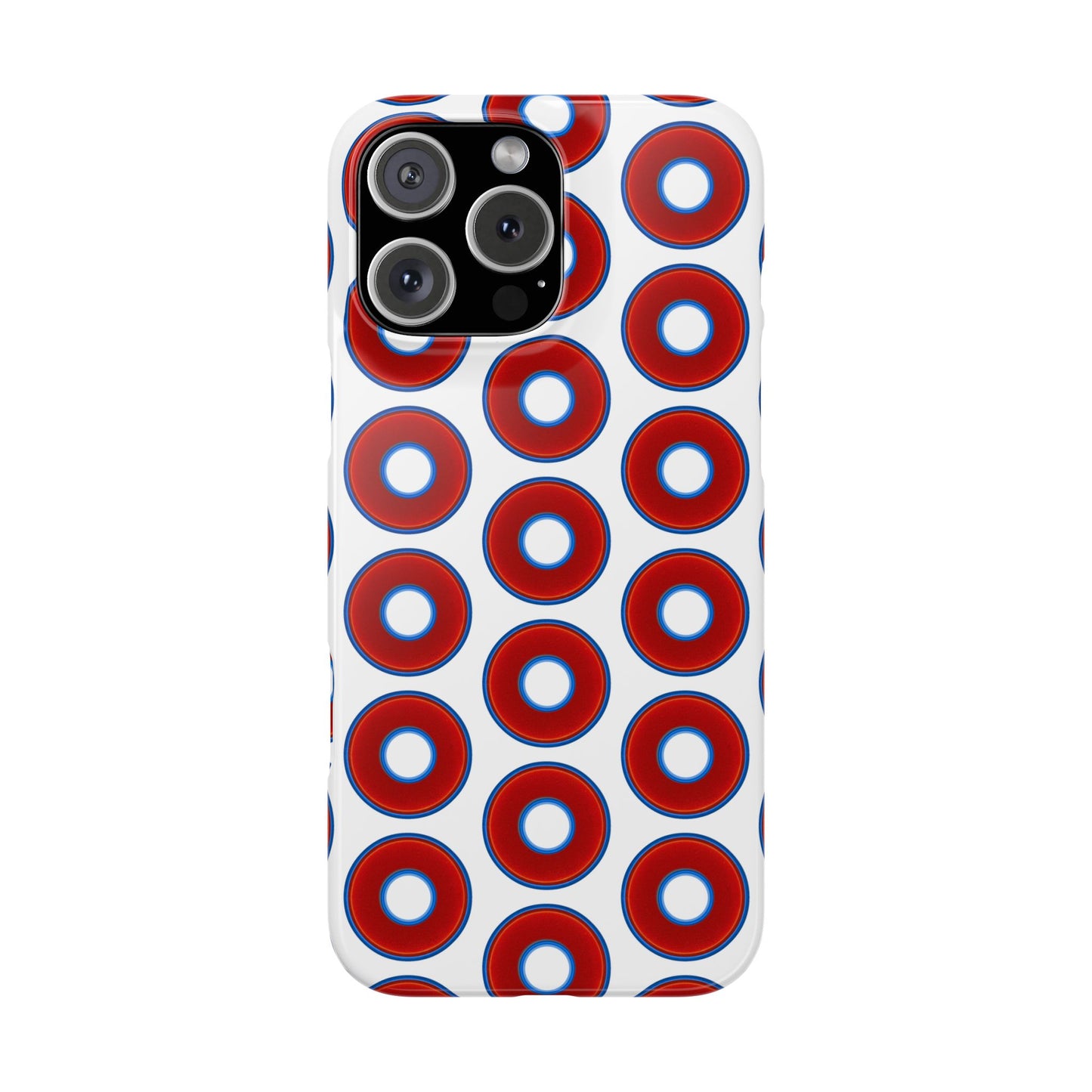Lumpy Donut Snap Case - red vivid donut print w/white background