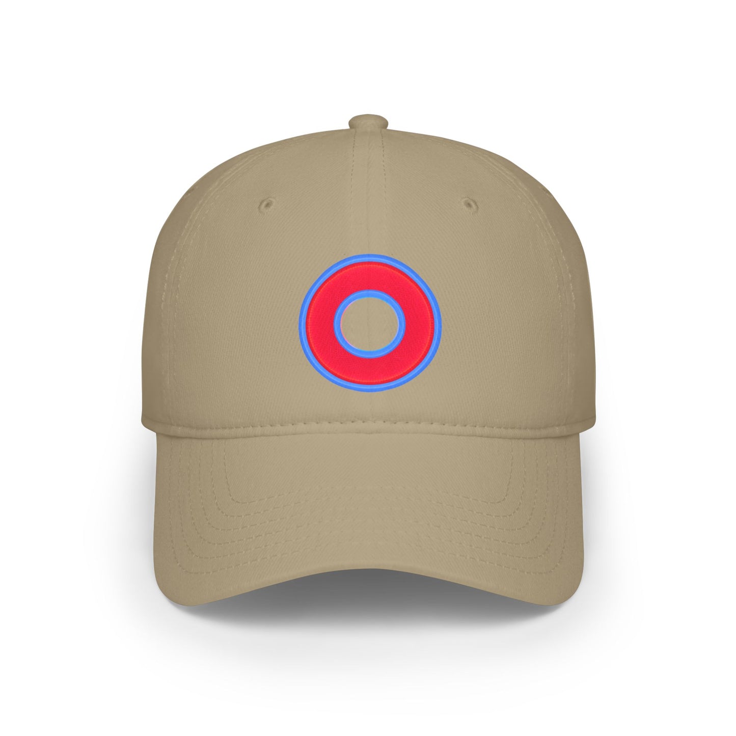 Lumpy Donut Baseball Cap - "Plain [Mary] Jane" - rustic blue/red donut w/