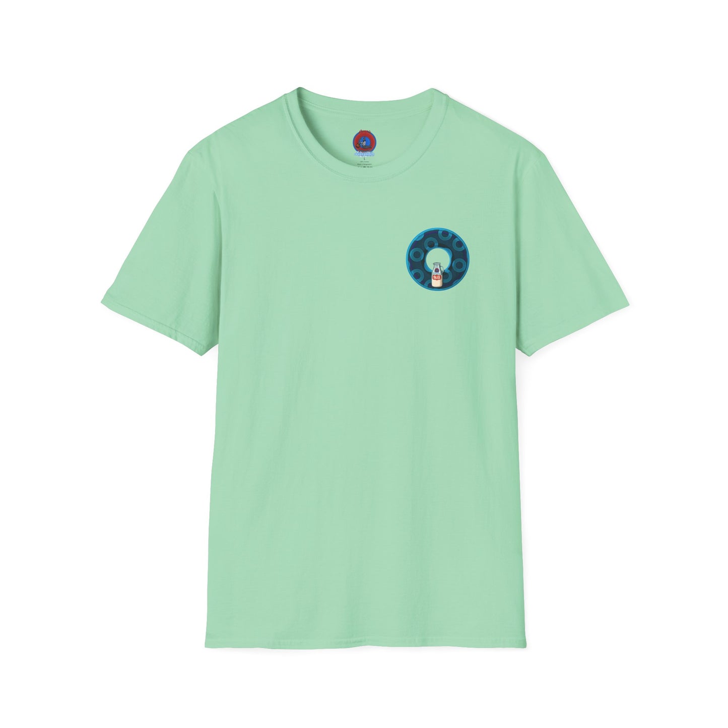 Classic Donut Tee - Unisex Soft-Style - "Wooked Cream - YEMSG Donut " - blue/teal rustic paradox donut - variant 7