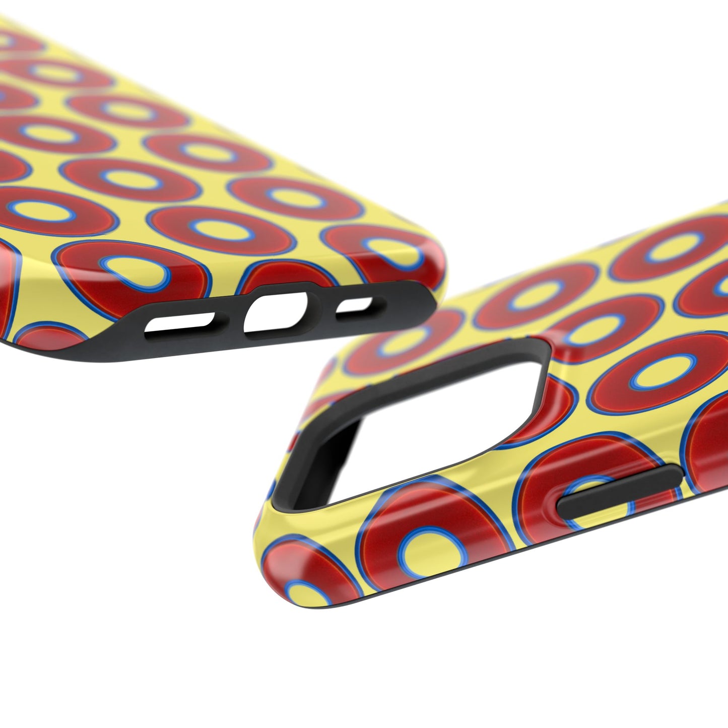Magnetic Tough Donut Case - red vivid donut print w/yellow background