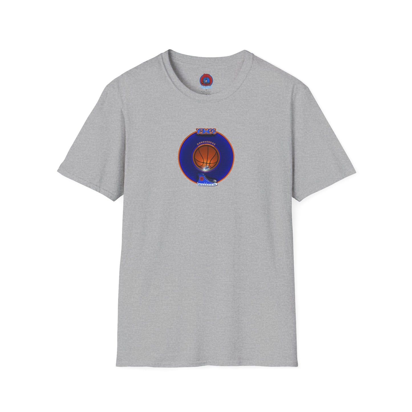 Classic Donut Tee - Unisex Soft-Style - "Diedrich Knickerbocker's Donut" - vivid blue/orange donut - variant 1