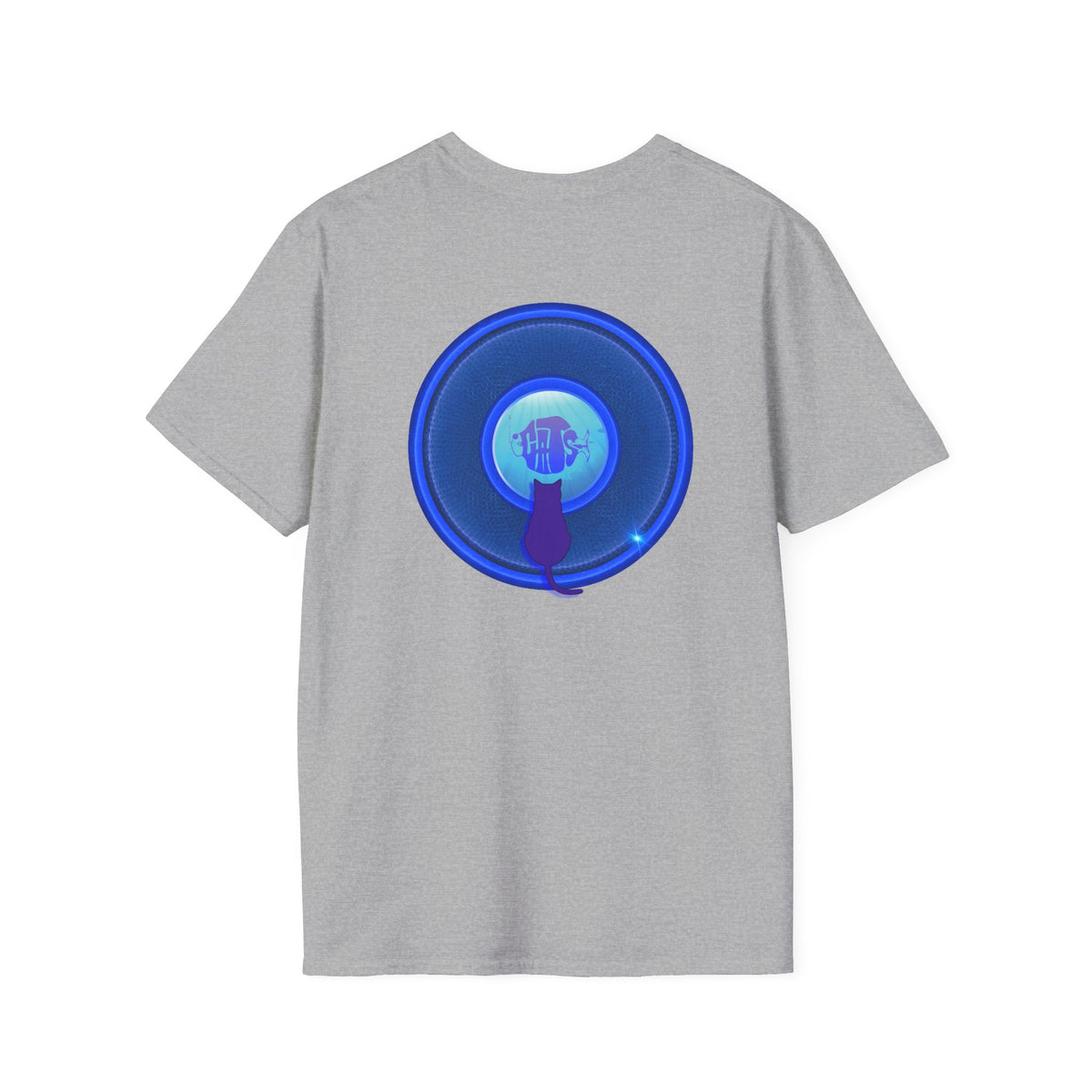 Classic Donut Tee - Unisex Soft-Style - "Cats: The Donut" - rustic blue/blue donut - variant 2