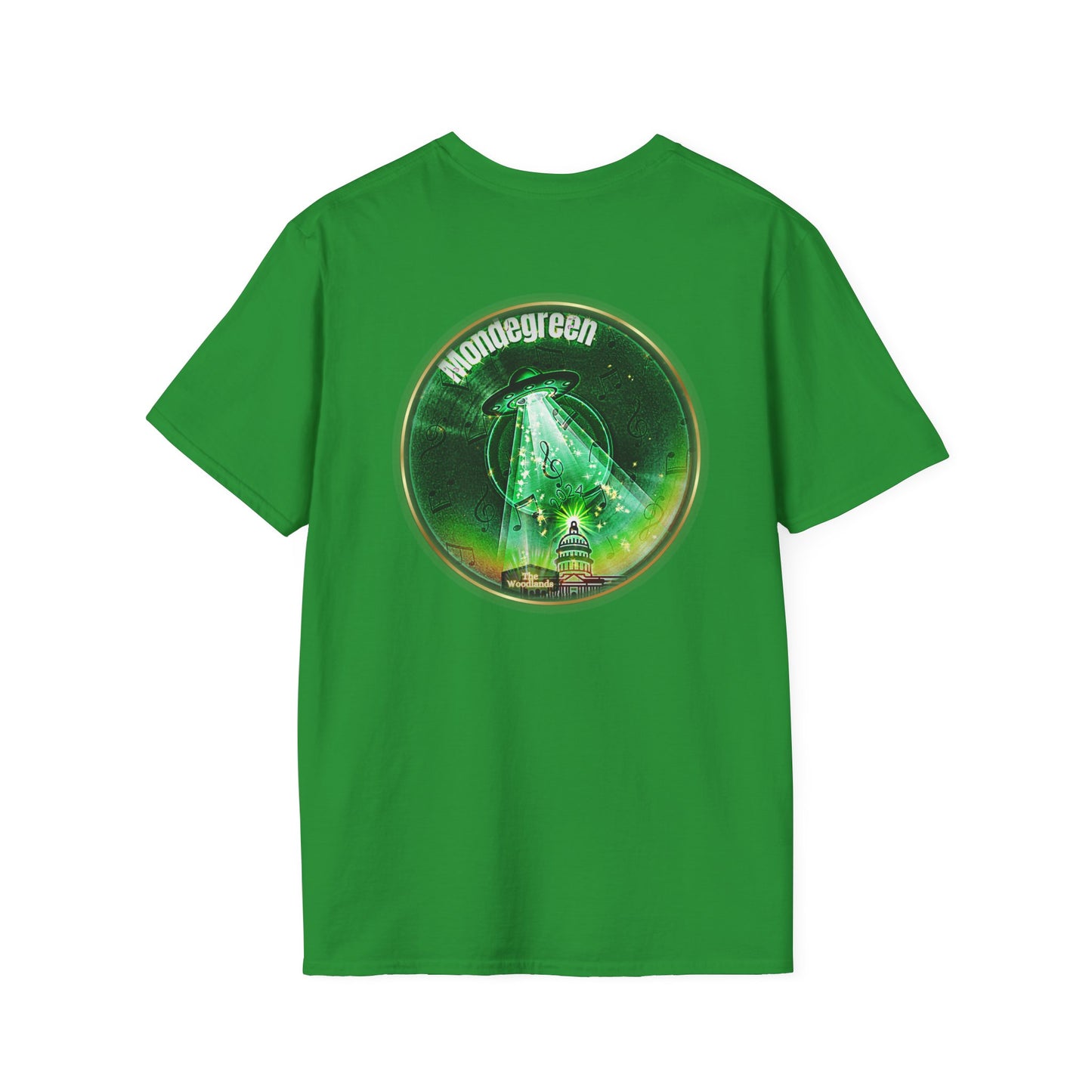 Classic Donut Tee - Unisex Soft-Style - "Close Encounters of the Delaware kind - Mondegreen Donut"  " variant 2 - green donut