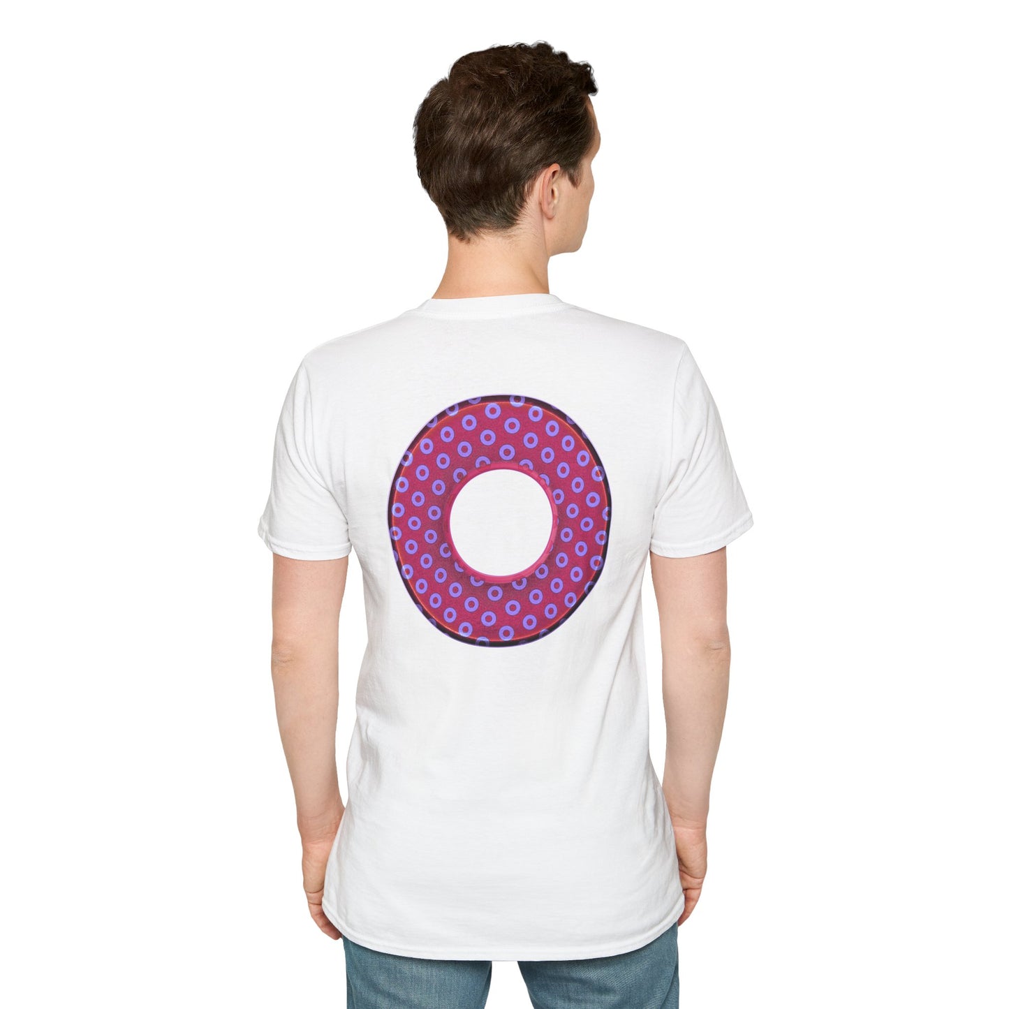 Plain Donuts/Unisex Soft-Style - "Plain Electric Paradoxical Donuts" - light purple/magenta donuts