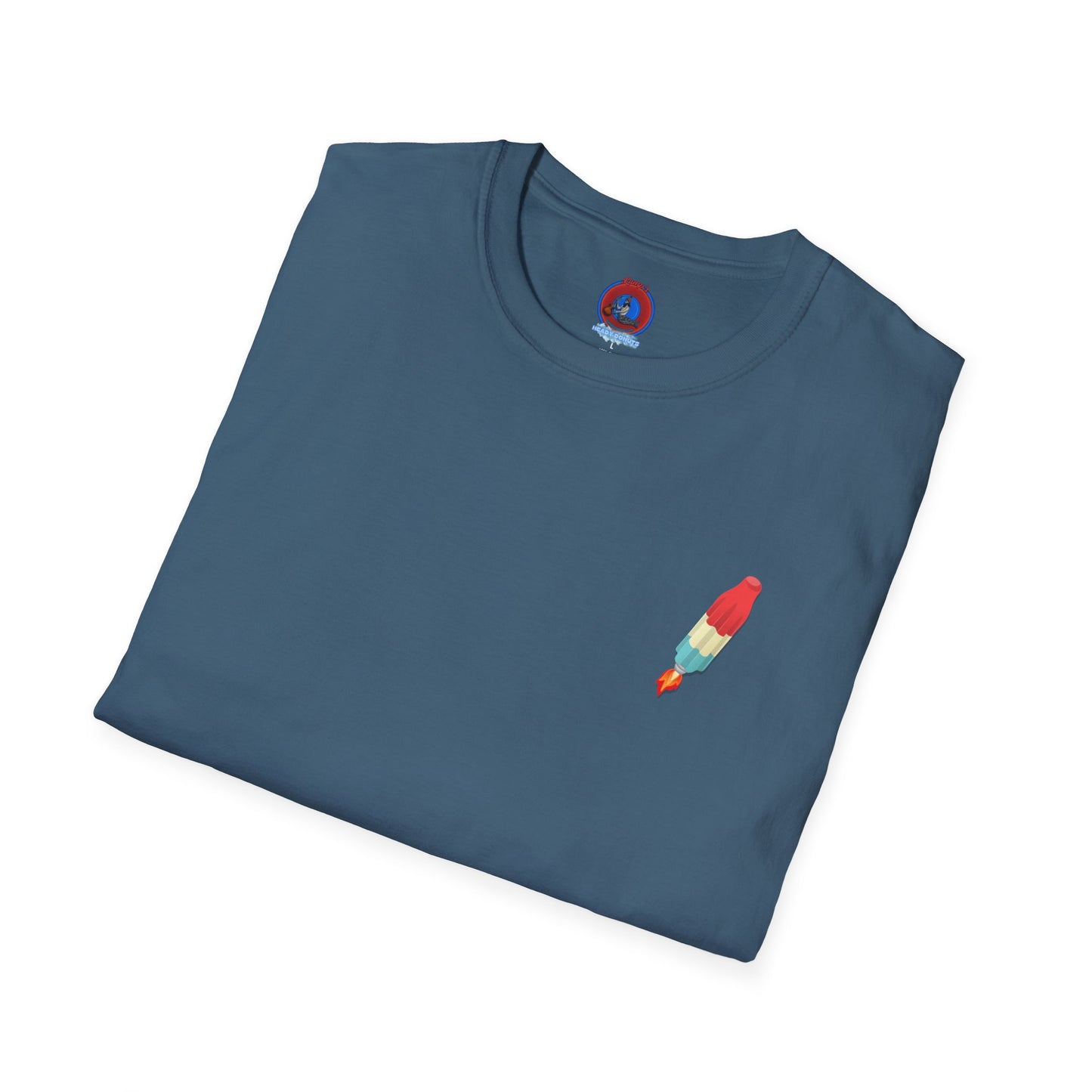 Classic Donut Tee - Unisex Soft-Style - "Blow this Popsicle Stand" - red/blue/cream - bomb pop