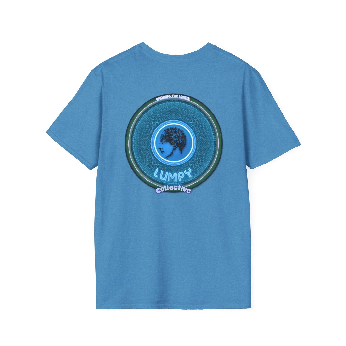Classic Donut Tee - Unisex Soft-Style - "Lumpy Collective Donut" - aquamarine blue/green lumpy donut - variant 3