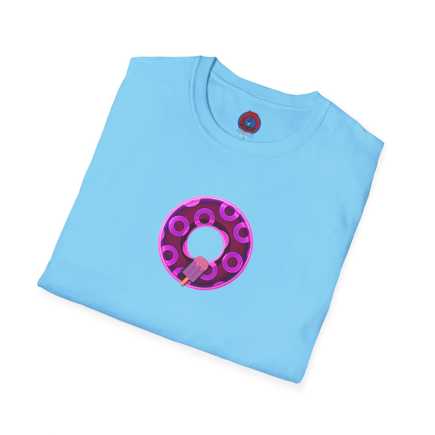 Classic Donut Tee - Unisex Soft-Style - "It's Ice Cream Popsicles - YEMSG Donut" - purple/magenta paradox donut - variant 1