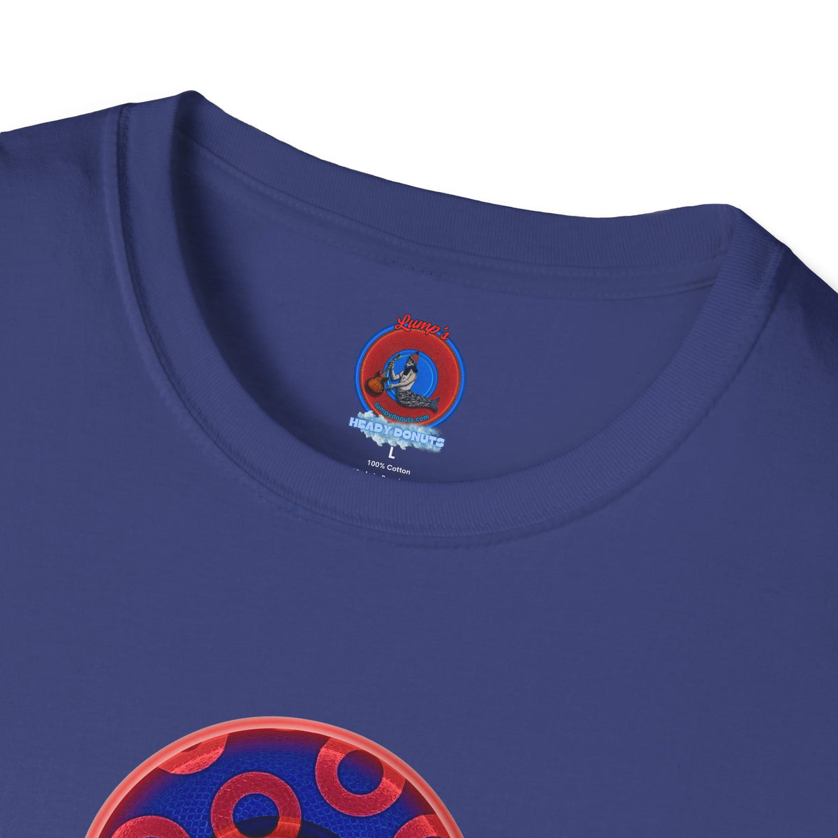 Classic Donut Tee - Unisex Soft-Style - "Kaleidoscope Abyss of Donut" - paradoxical print - variant 2 - series 1.0 - donut vortex - red/blue