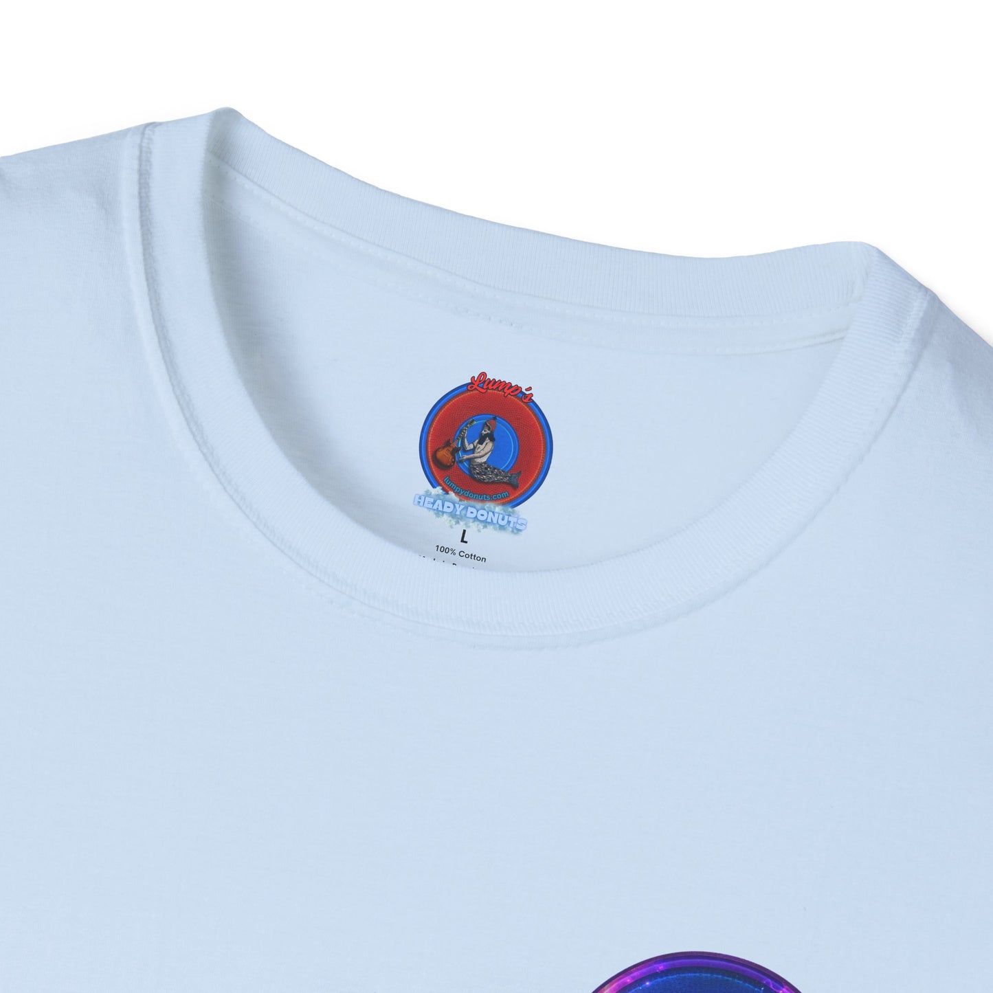 Classic Donut Tee - Unisex Soft-Style - "A Purple Humpback Whale of a Good Time" - variant 2 - purple picture donut