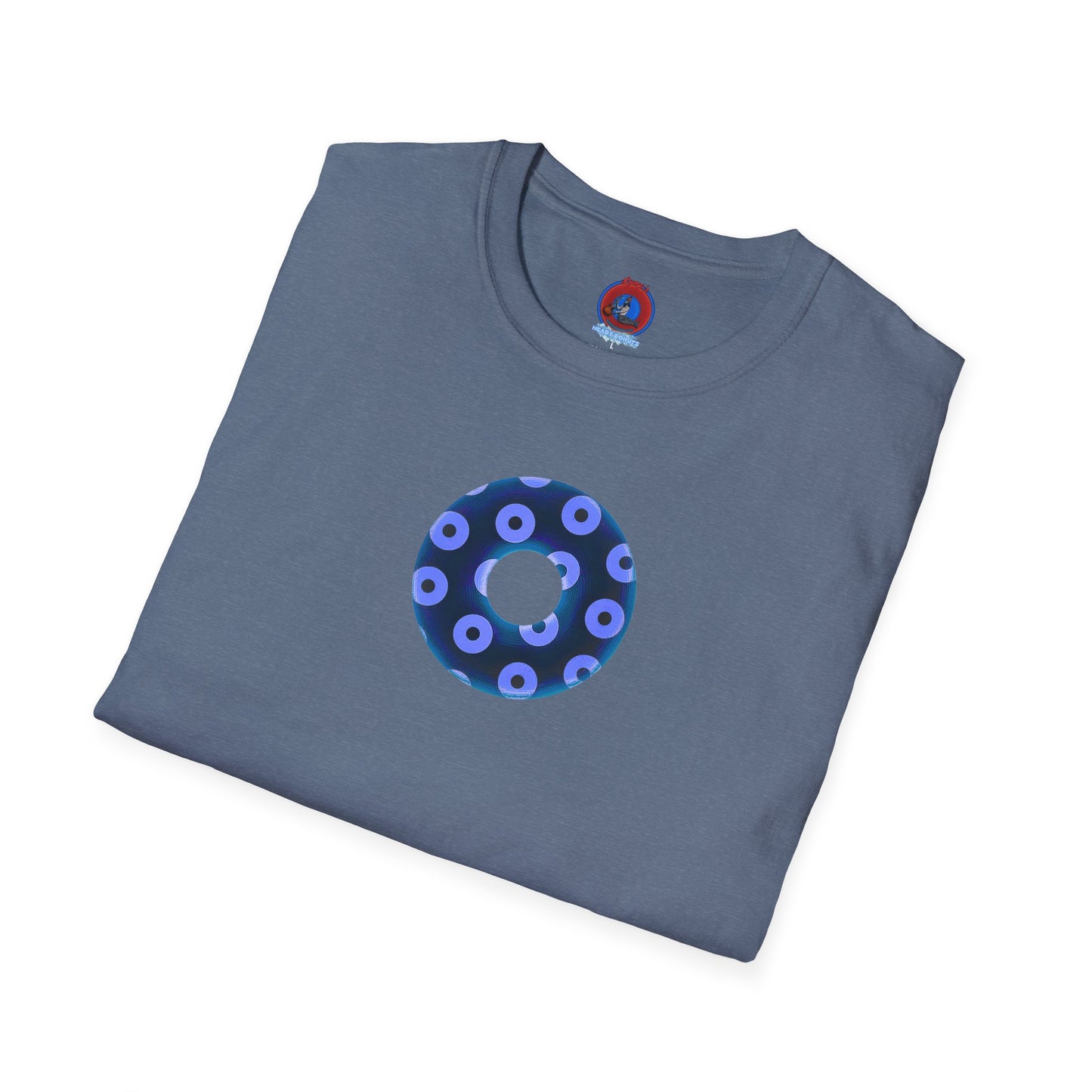 Plain Donuts/Unisex Soft-Style - "Plain Blimpy Paradoxical Donuts" - dark blue/Caroline blue donuts